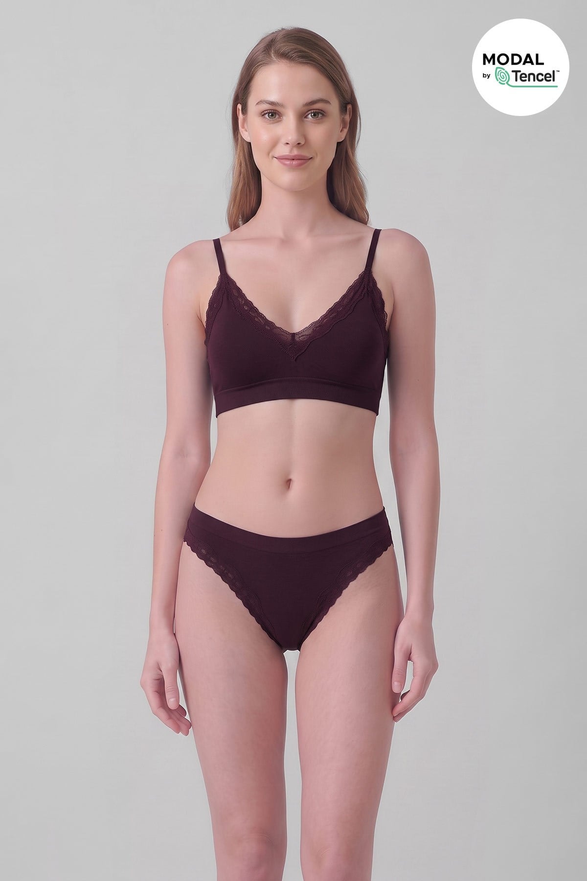 Mısırlı Kadın Modal Seamless Brief Slip Bordo