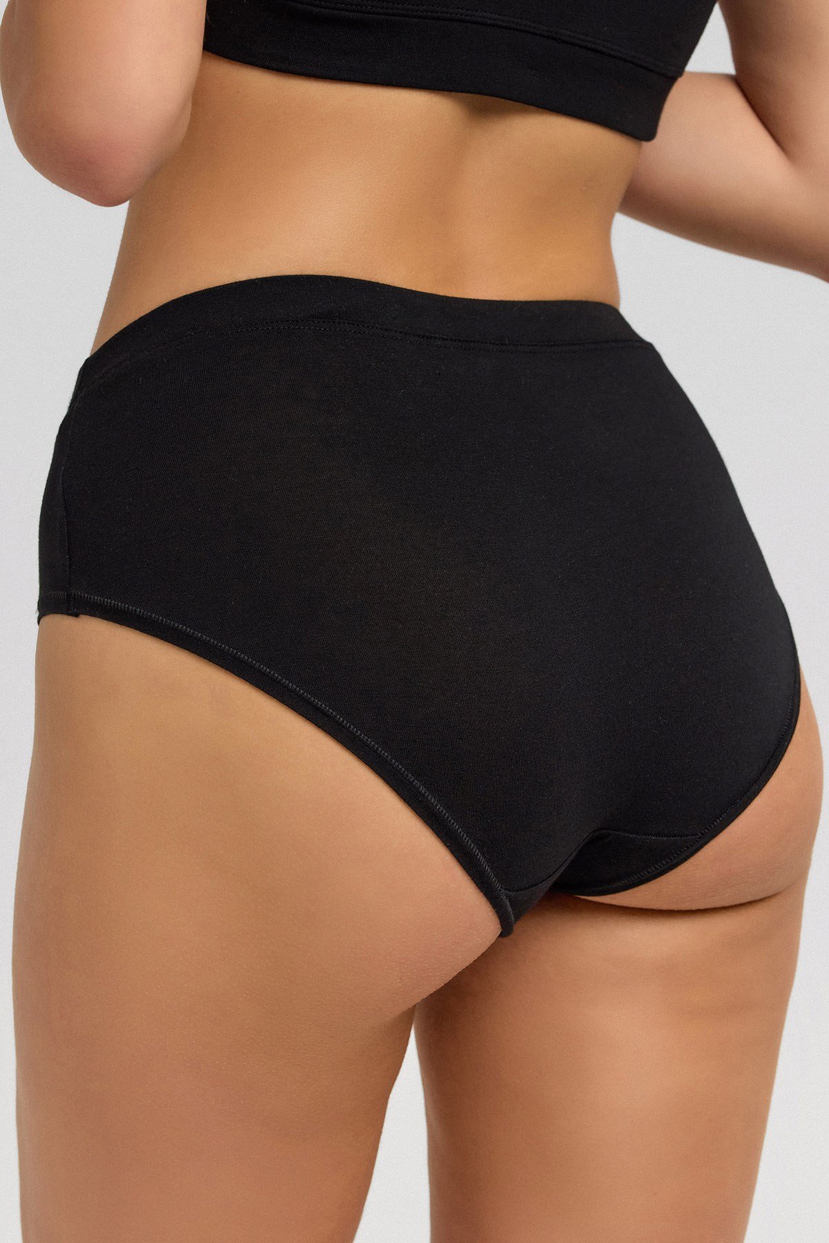 Mısırlı Kadın Modal&Pamuklu HERA Brief Gizli Lastikli Üçlü Slip Külot Siyah-Ten-Ekru