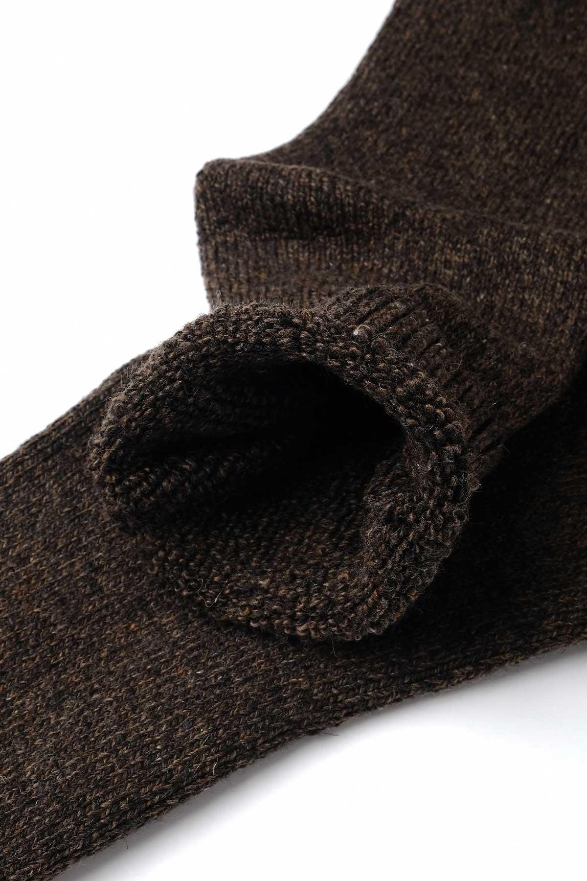 Mısırlı Kadın Norweger Merino Yünü Kışlık Tekli Soket Bot Çorabı Kahverengi