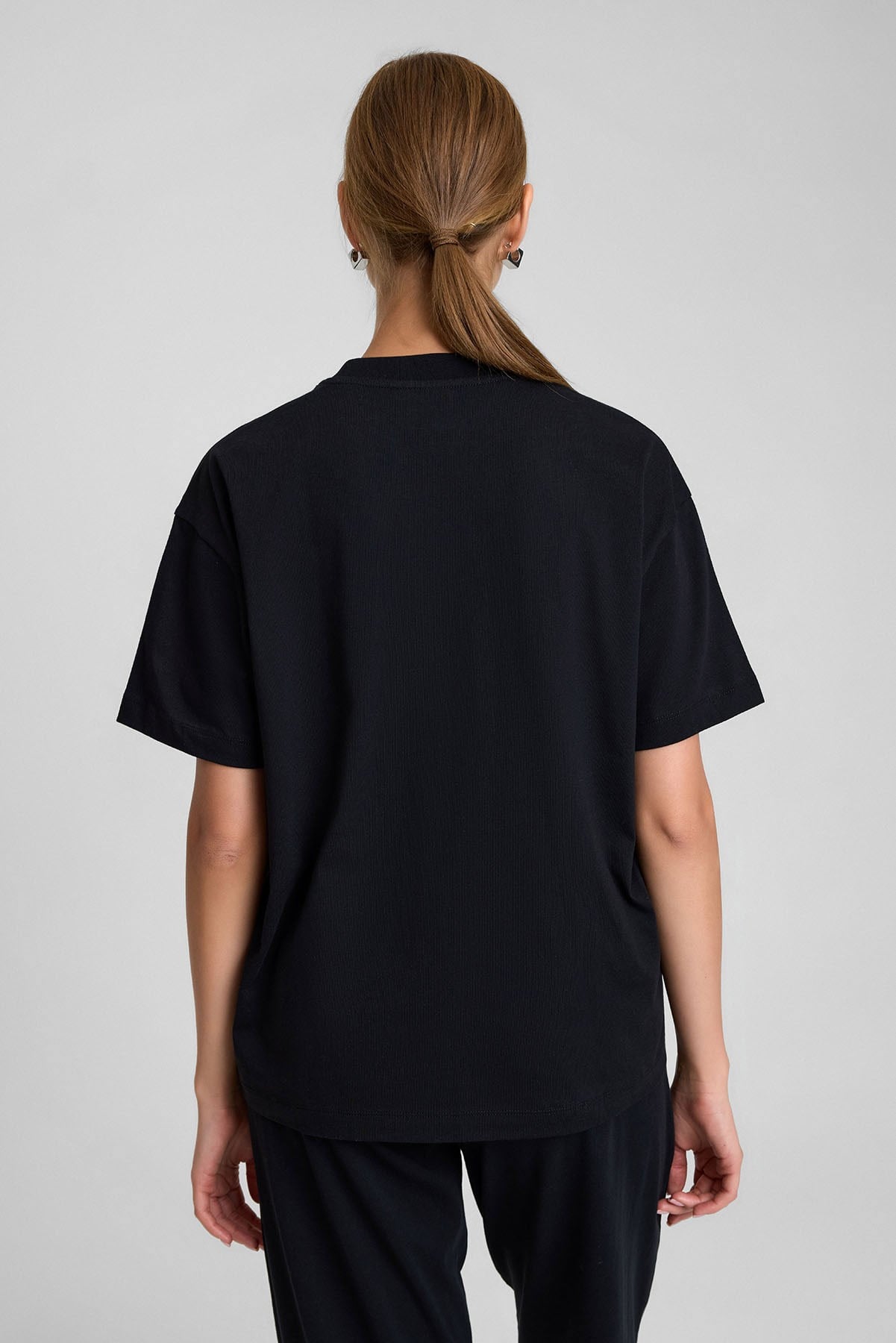 Mısırlı Kadın Oversize T-shirt Siyah