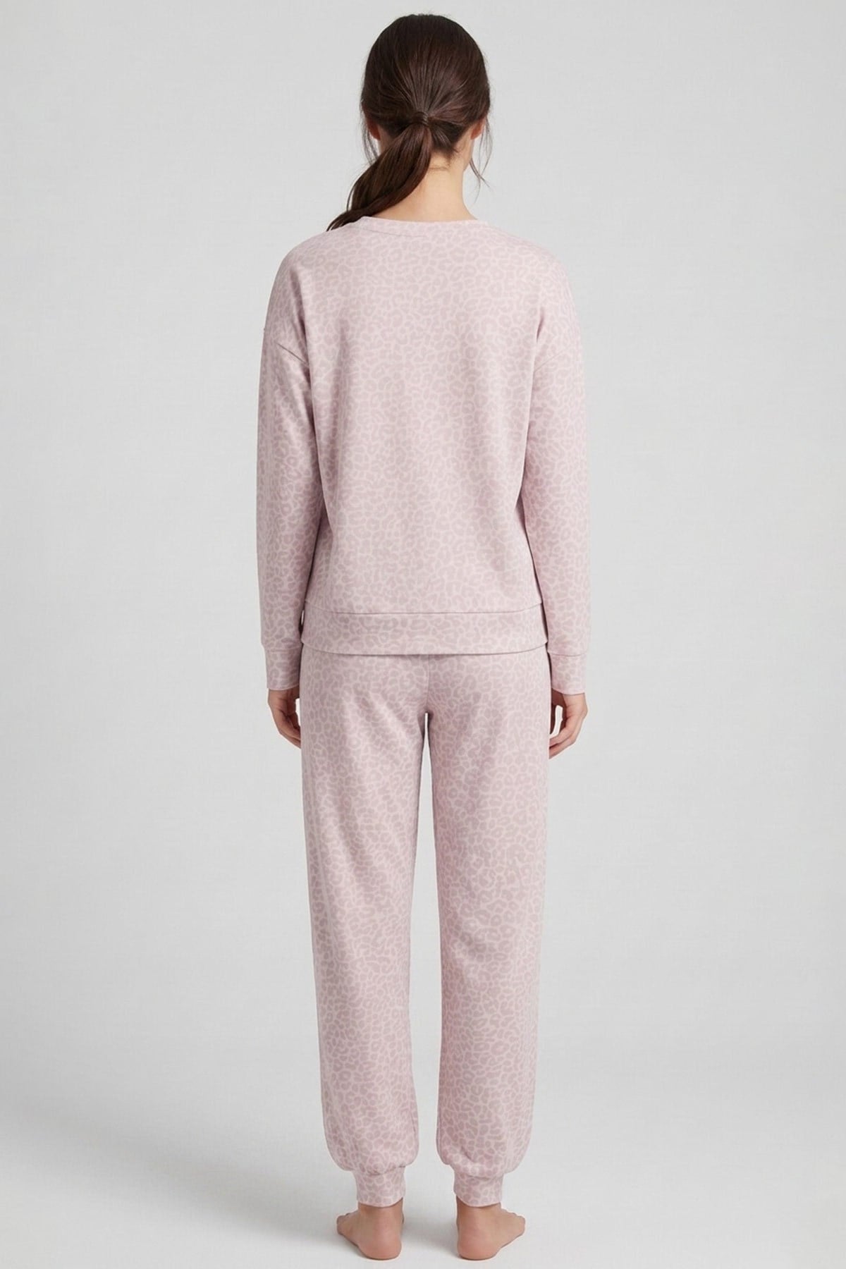 Mısırlı Kadın Pamuk Nakış Detaylı Ribanalı Pijama Takım Açık Pembe