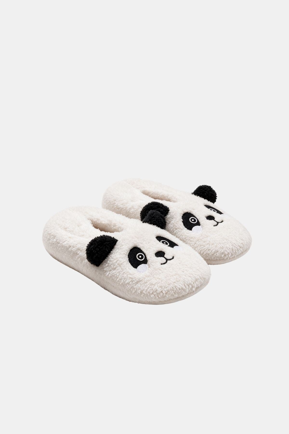 Mısırlı Kadın Panda Figürlü Panduf Ekru