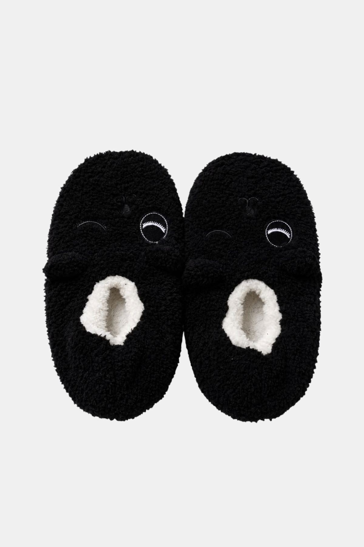 Mısırlı Kadın Panda Figürlü Panduf Siyah