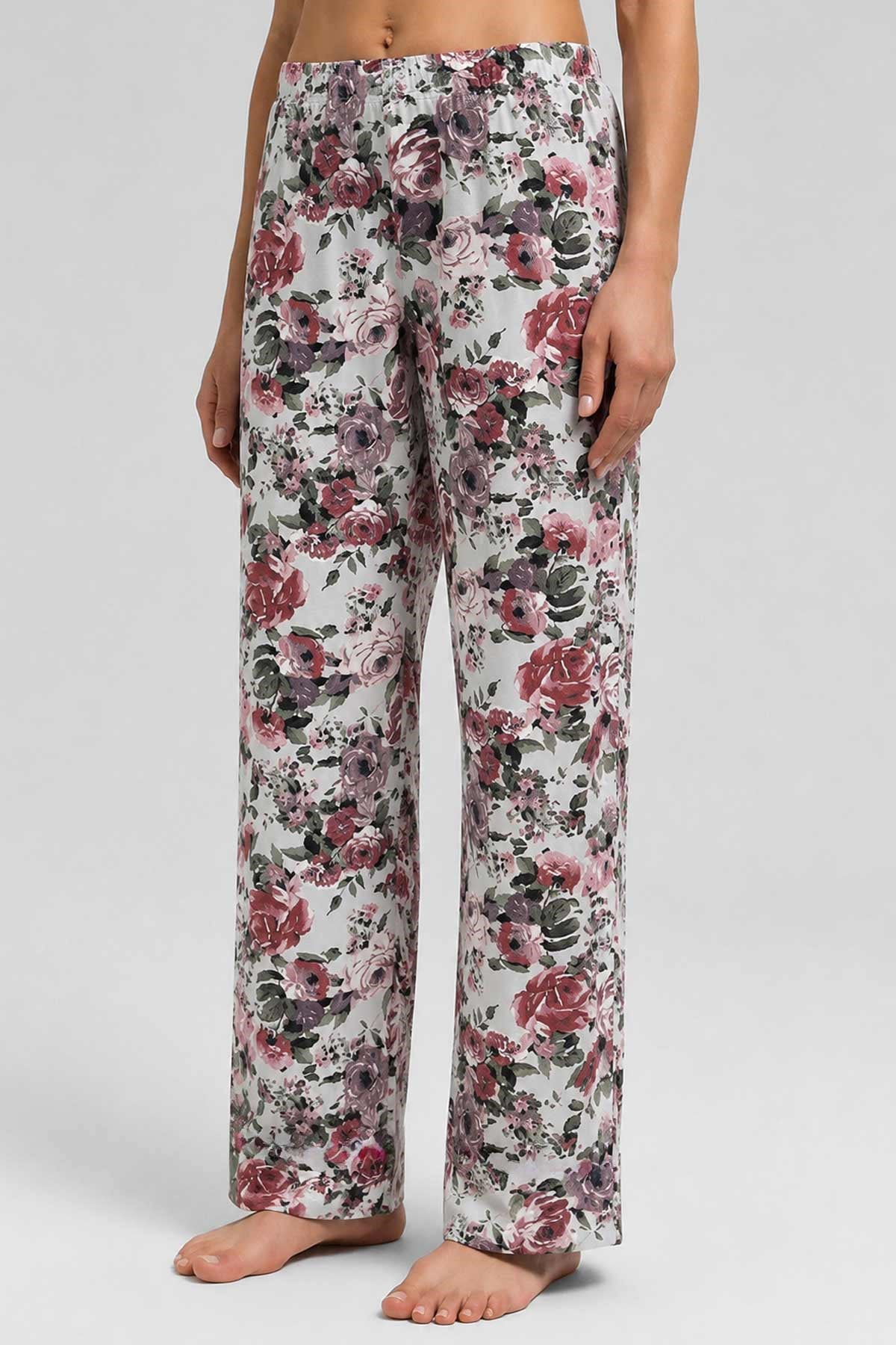 Mısırlı Kadın Viskon Alt Pijama Su Yeşili