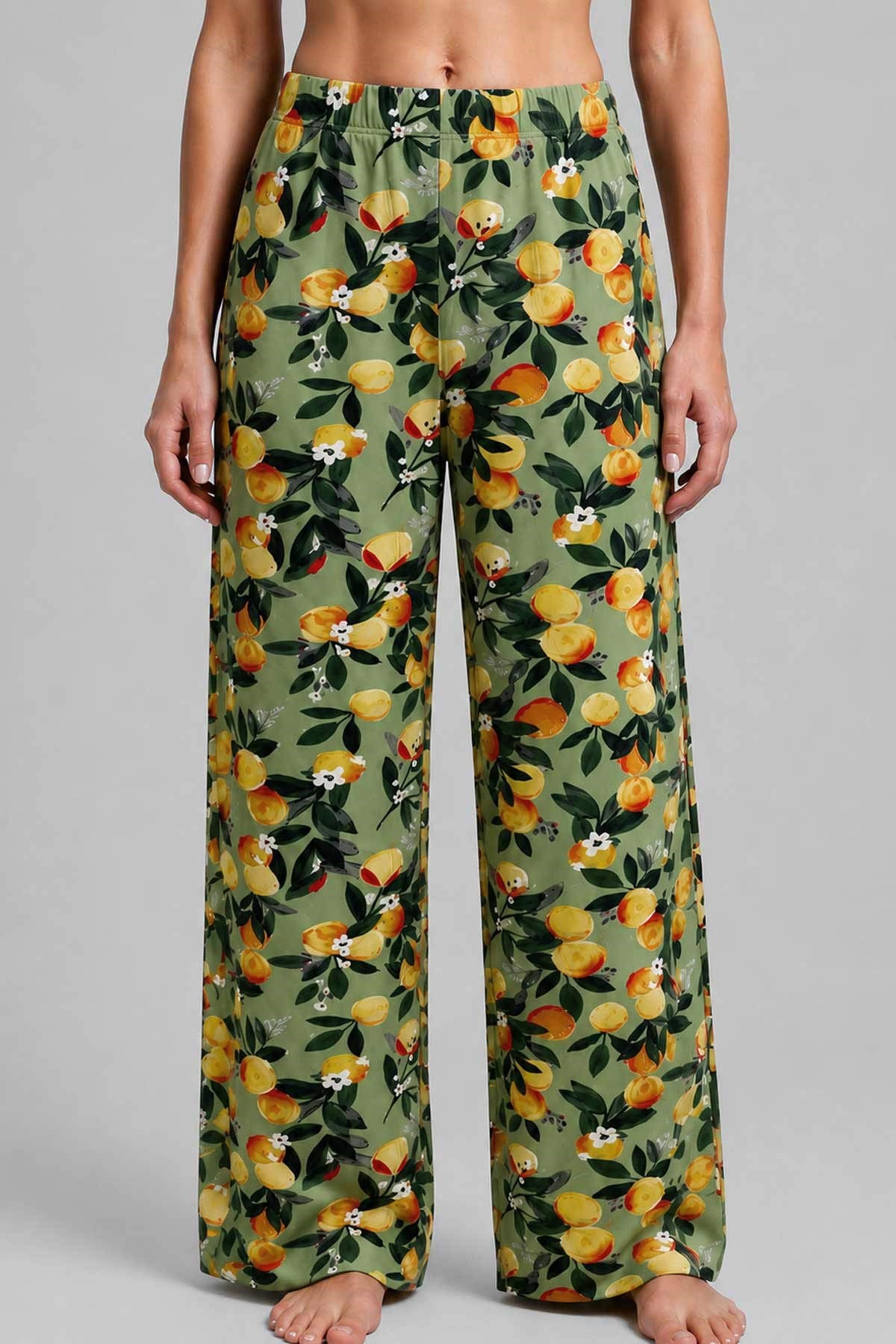 Mısırlı Kadın Viskon Alt Pijama Yeşil