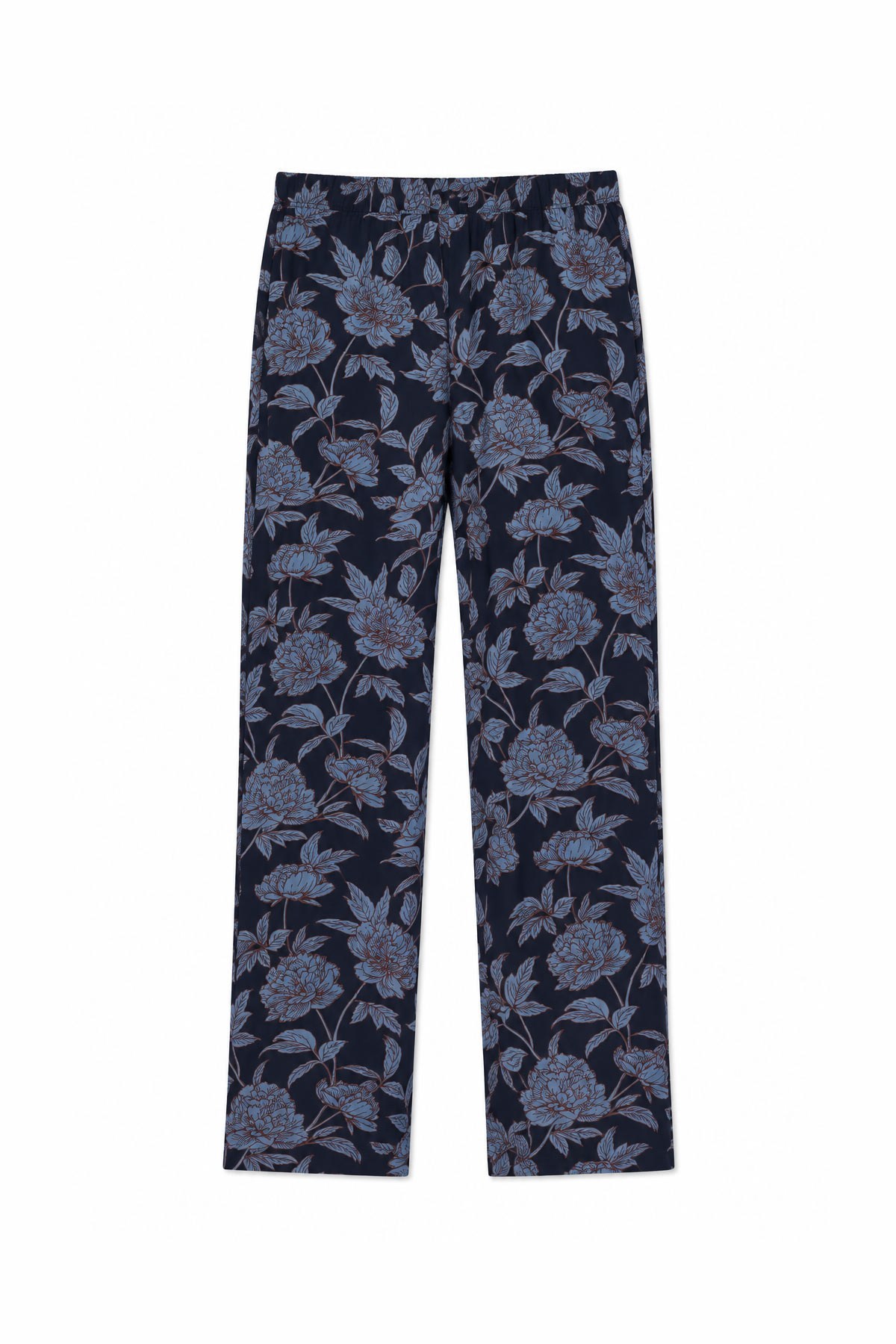 Mısırlı Kadın Viskon Çiçekli Alt Pijama Petrol