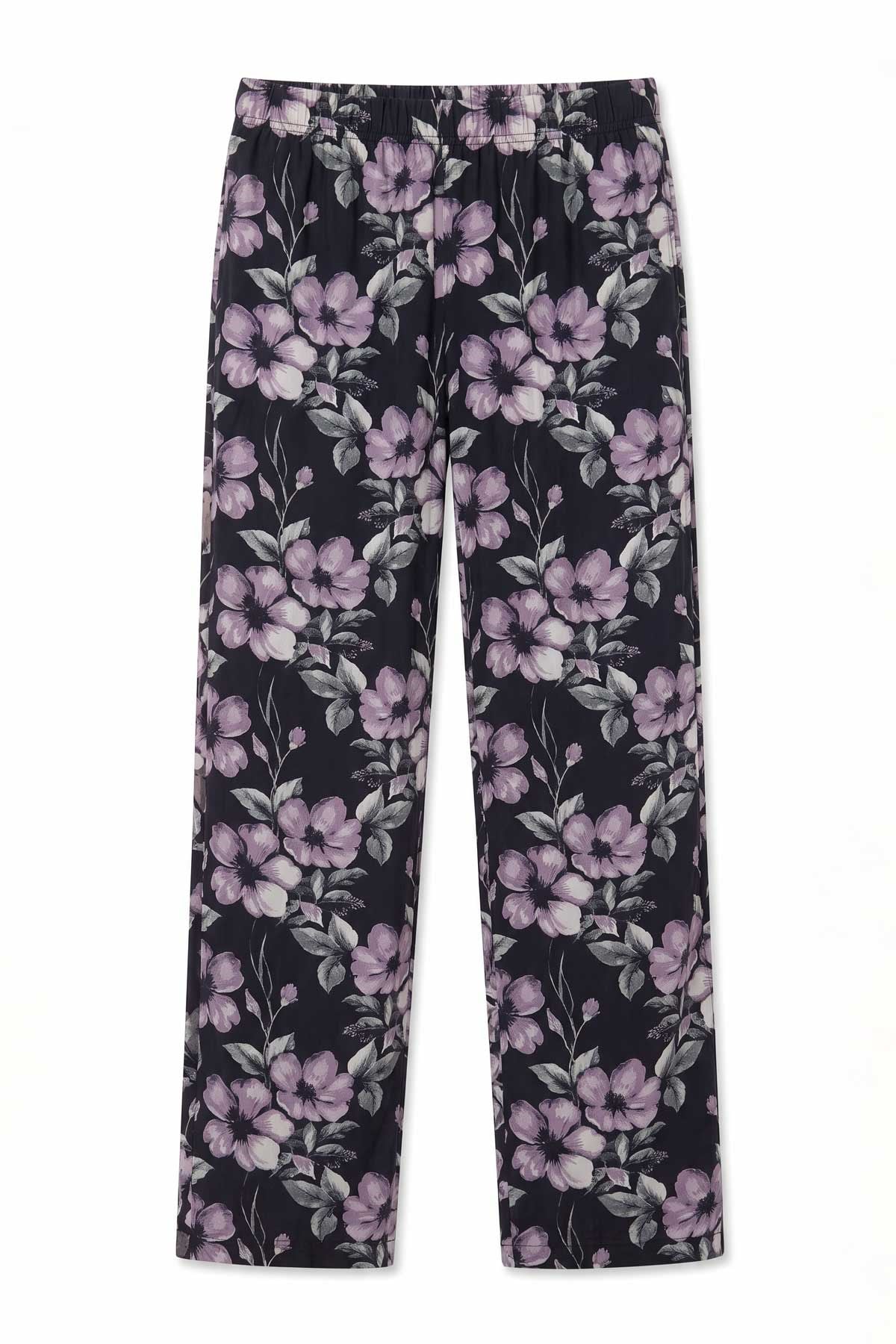 Mısırlı Kadın Viskon Alt Pijama Siyah