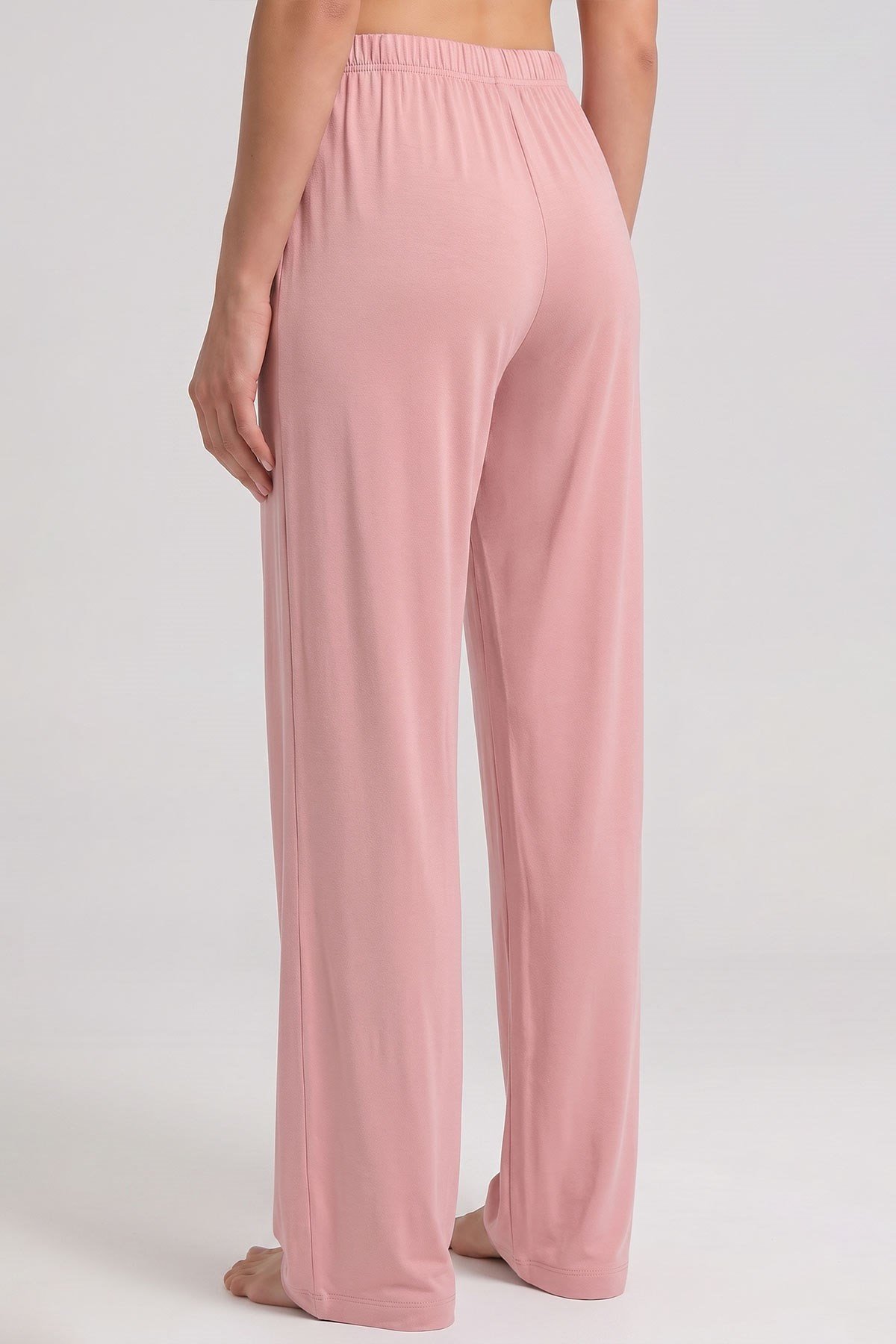 Mısırlı Kadın Viskon Düz Kesim Alt Pijama Açık Pembe