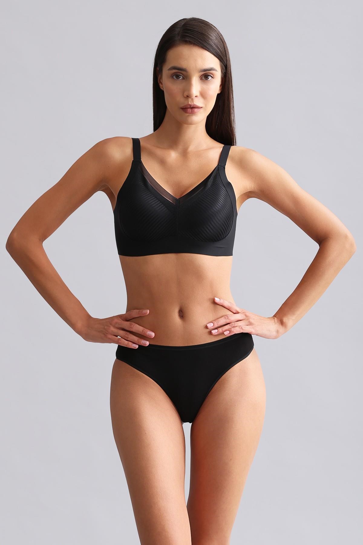 Mısırlı Modal by TENCEL HERA Brief İnce Lastikli 3'lü Slip Külot Siyah