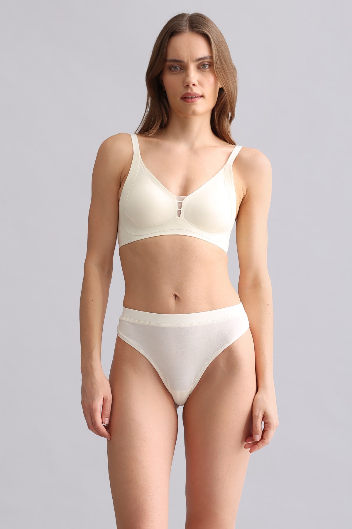 Mısırlı Modal by TENCEL HERA Gizli Lastikli 3'lü Tanga Ekru