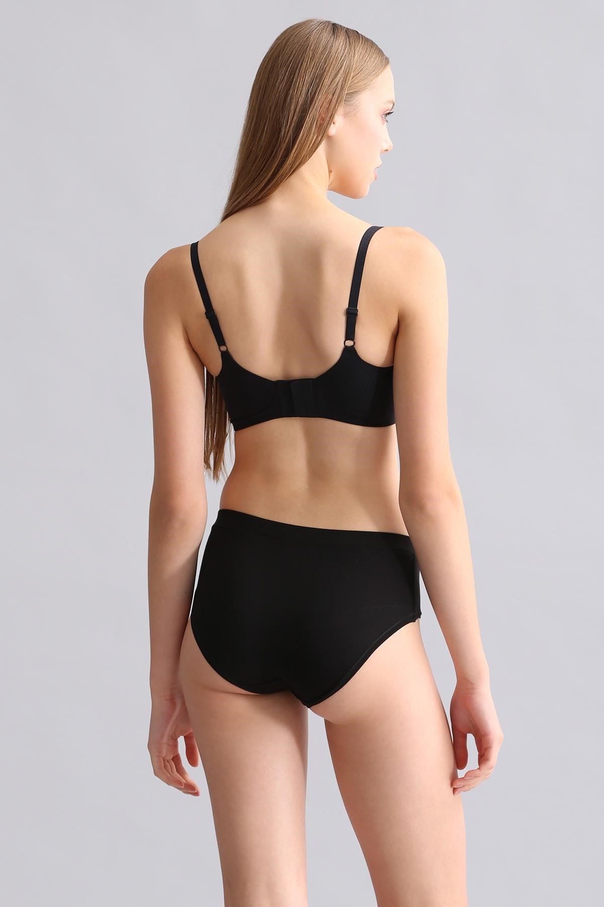 Mısırlı Modal by TENCEL HERA Gizli Lastikli Brazillian 3'lü Külot Siyah