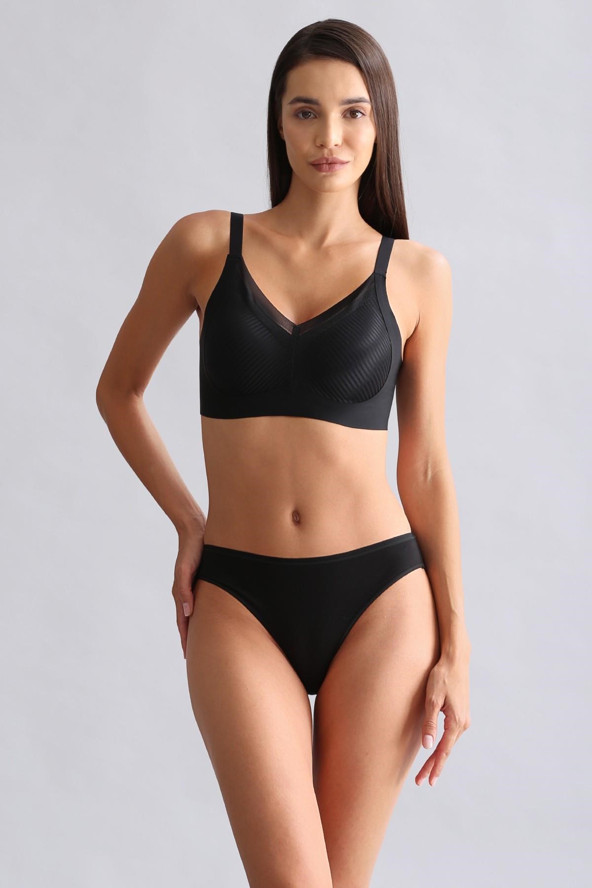 Mısırlı Modal by TENCEL HERA İnce Lastikli 3'lü Brazillian Külot Siyah
