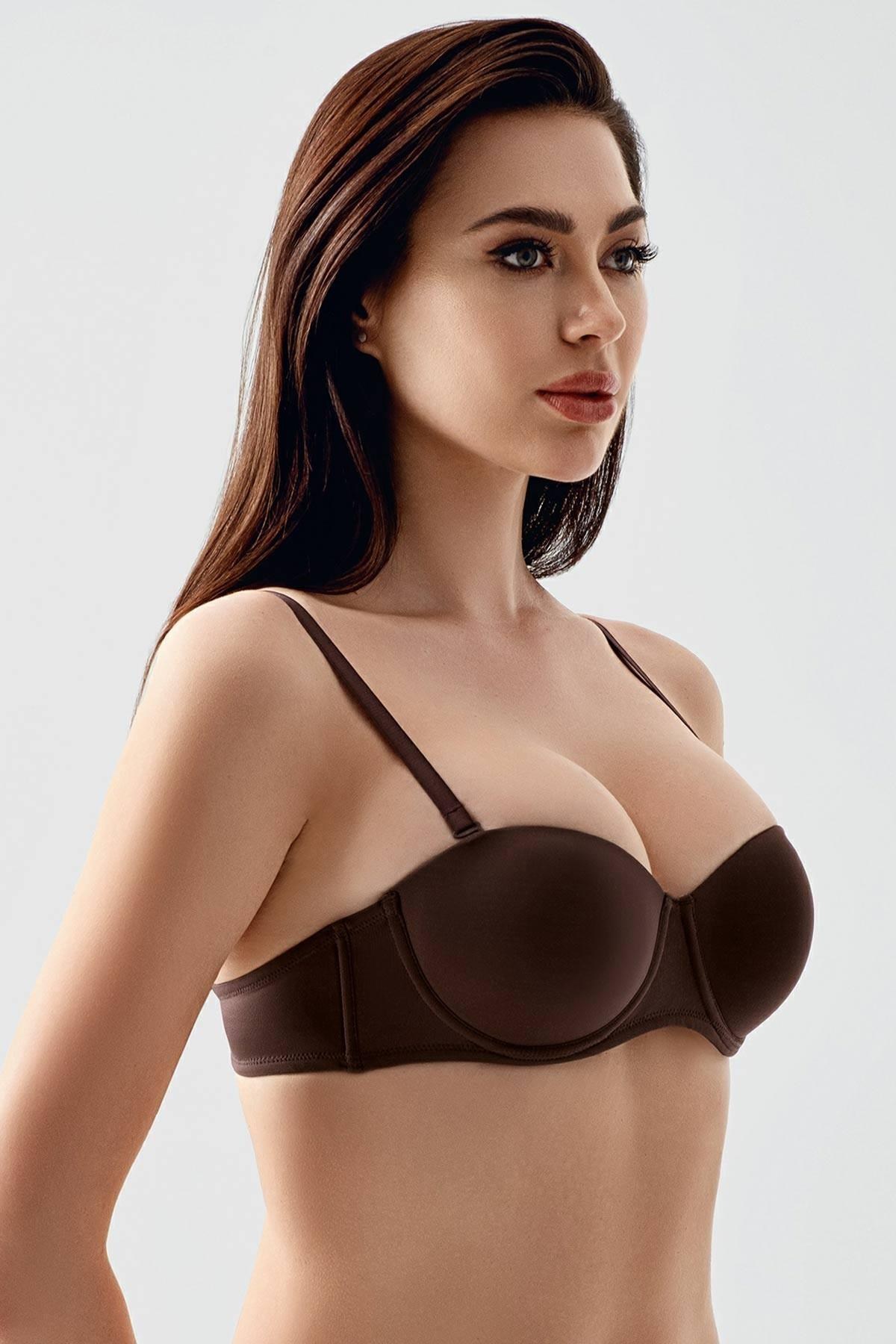 Mısırlı New Bra Push Up Basic Sütyen Kahverengi