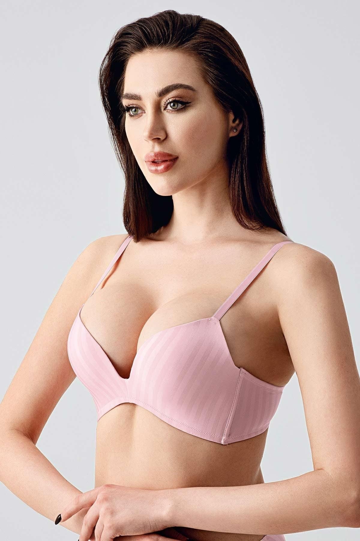 Mısırlı New Bra Push Up Desenli Sütyen Açık Pembe