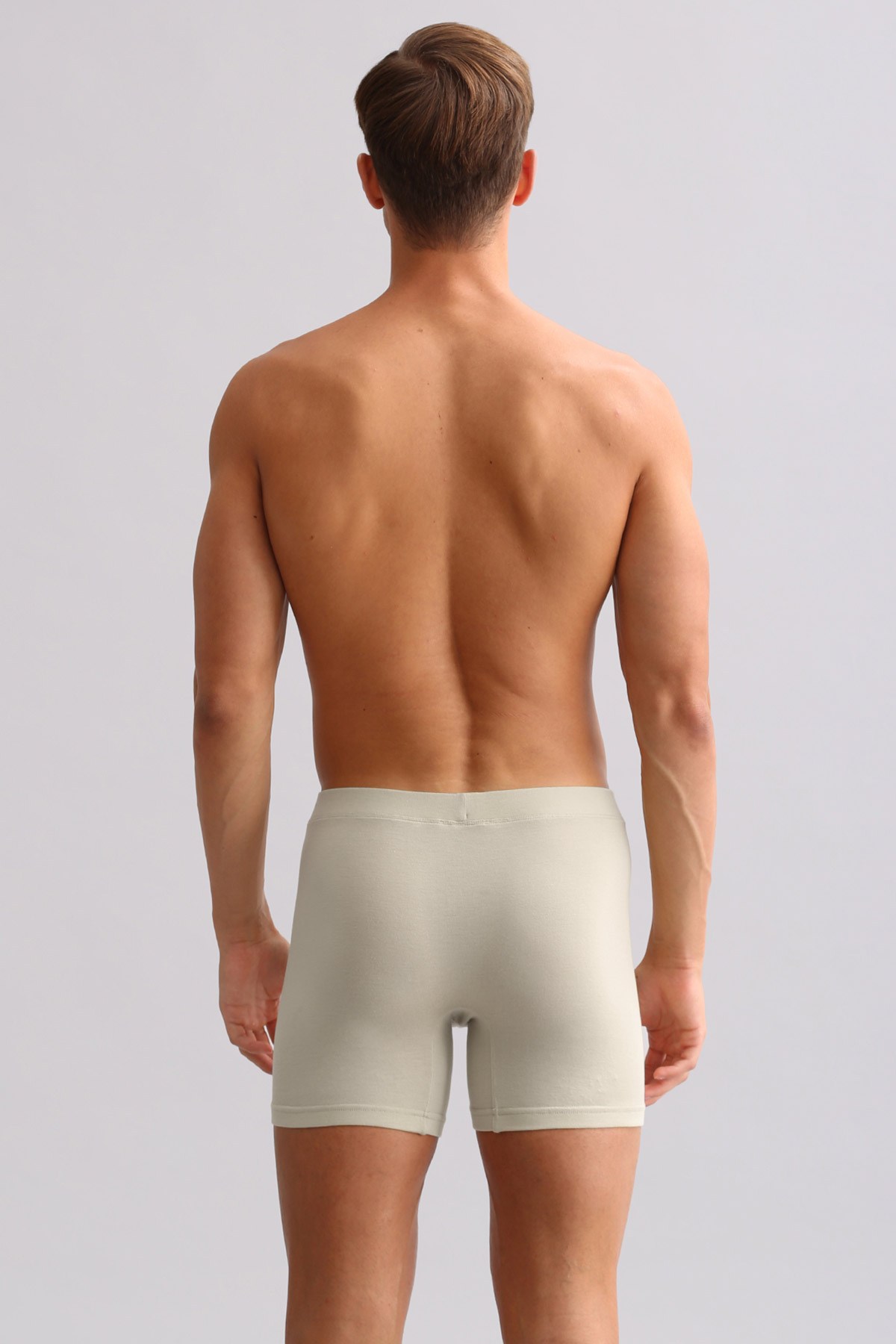 Mısırlı ORGANIC Pamuklu ZEUS LUXURY Regular Fit Metal Armalı Long Boxer Toprak Bej