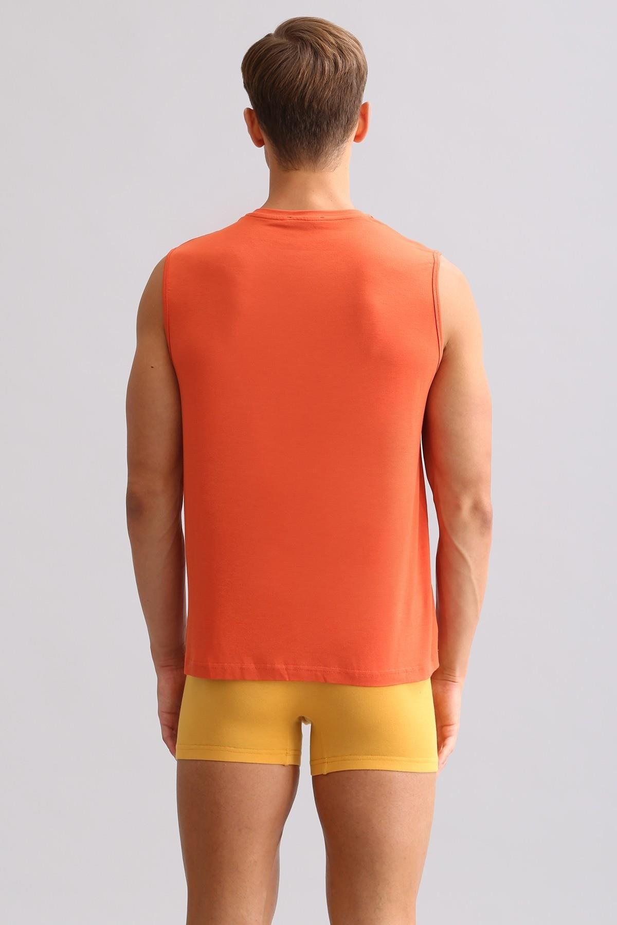 Mısırlı ORGANIC Pamuklu ZEUS LUXURY Regular Fit Bisiklet Yaka Sporcu Atlet / T-Shirt Pas Kırmızı