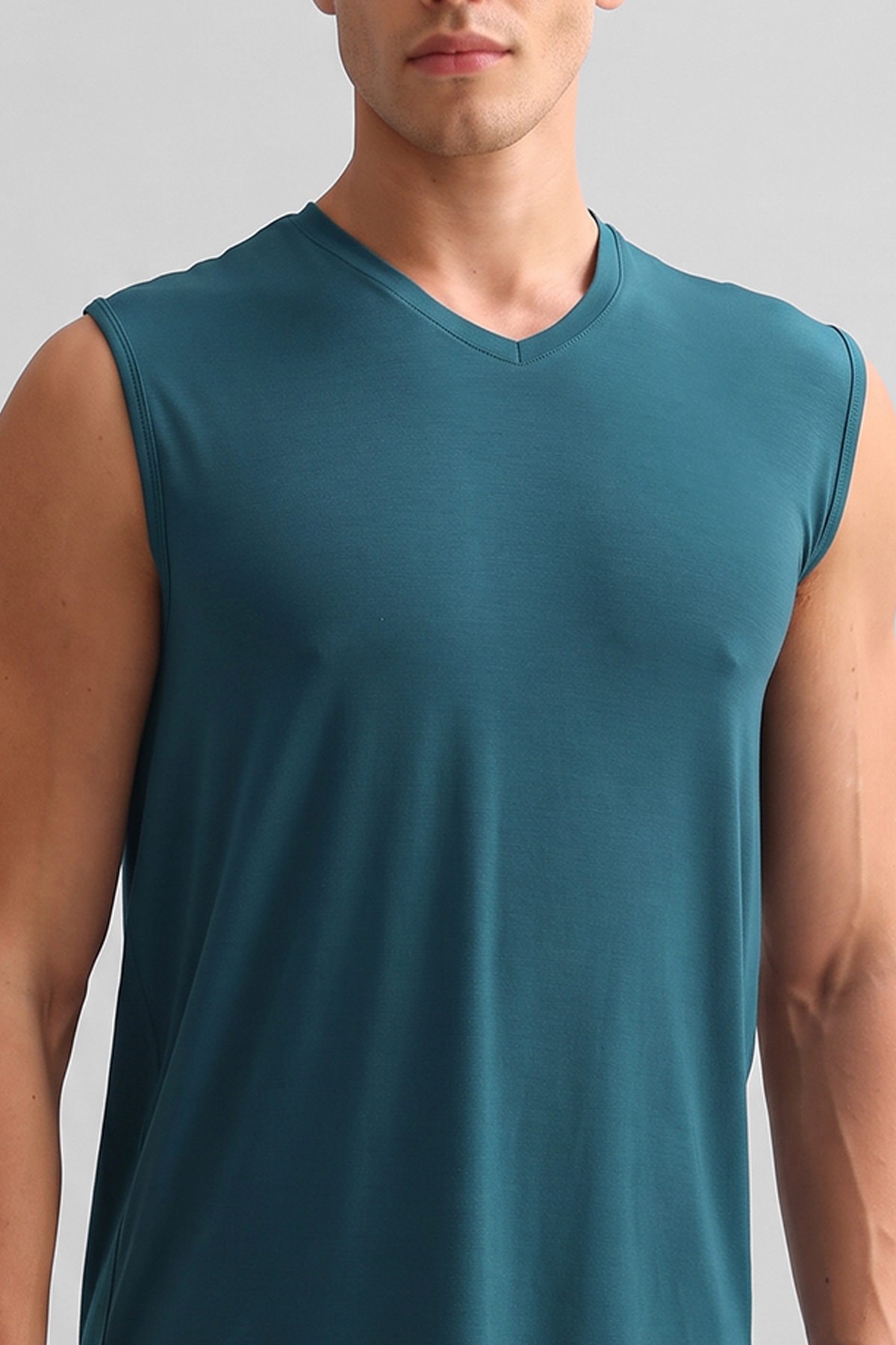 Mısırlı ORGANIC Pamuklu ZEUS LUXURY Regular Fit V Yaka Sporcu Atlet Fit Green