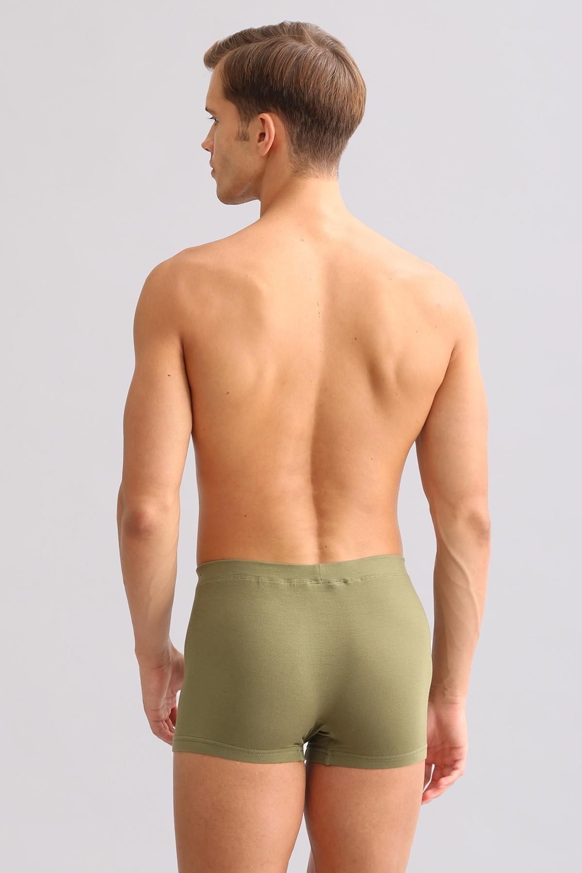 Mısırlı ORGANIC Pamuklu ZEUS LUXURY Regular Fit Metal Armalı Boxer Haki Zeytin