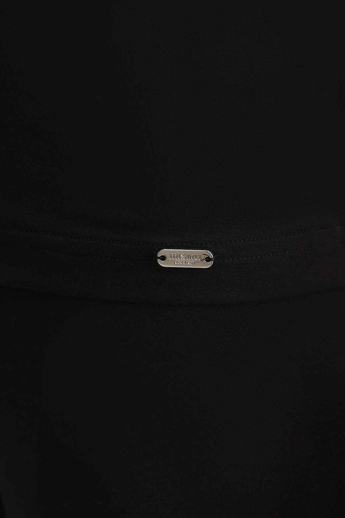 Mısırlı ORGANIC Pamuklu ZEUS LUXURY Regular Fit V Yaka Fanila / T-Shirt Siyah
