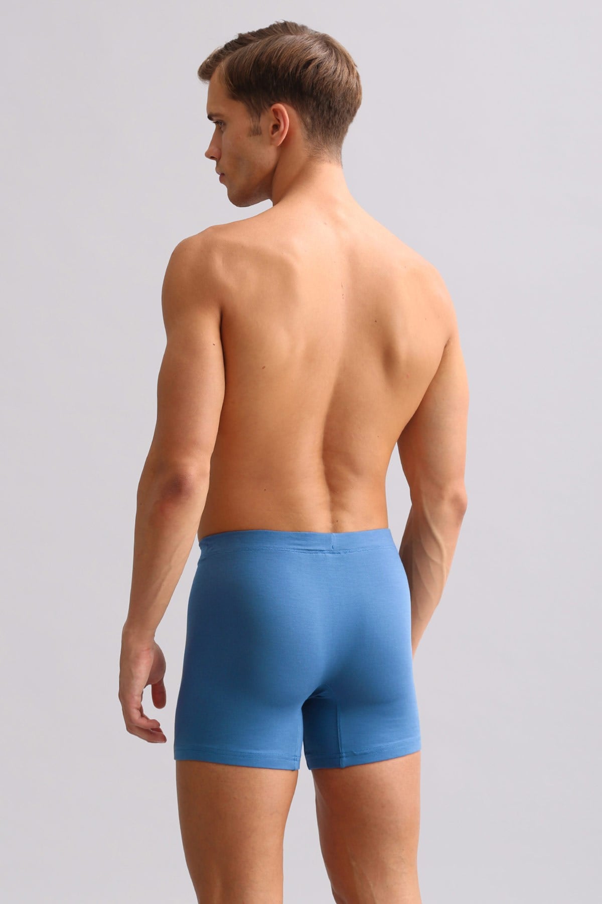 Mısırlı ORGANIC Pamuklu ZEUS LUXURY Regular Fit Metal Armalı Long Boxer Petrol Mavi