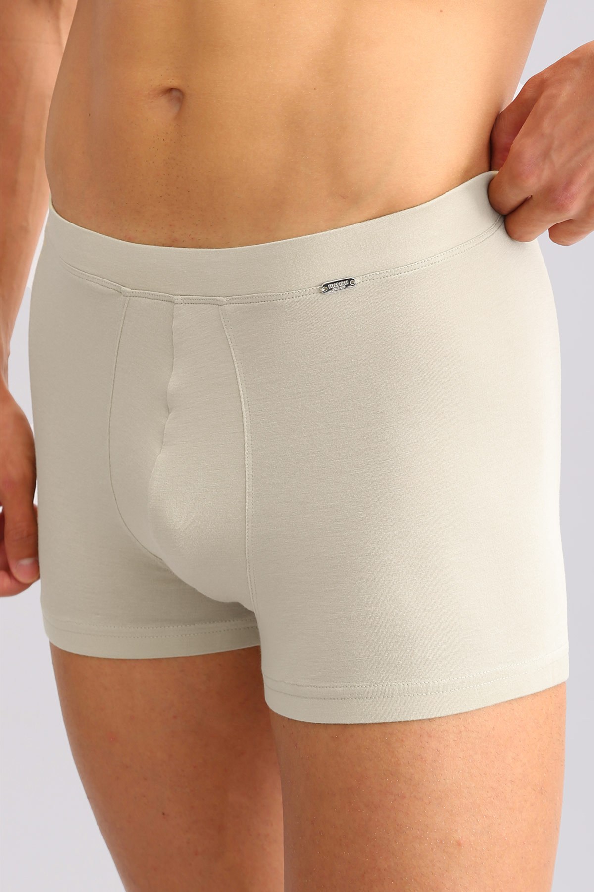 Mısırlı ORGANIC Pamuklu ZEUS LUXURY Regular Fit Metal Armalı Boxer Toprak Bej