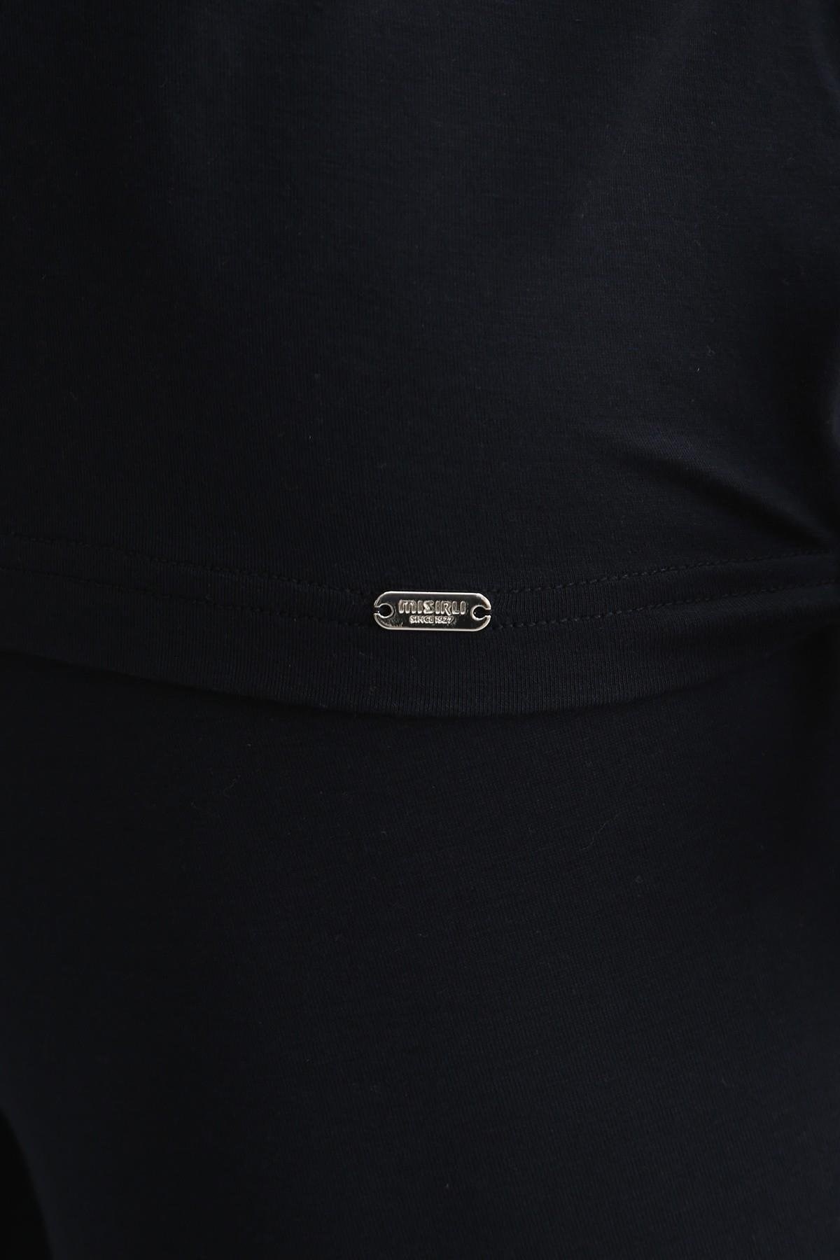 Mısırlı ORGANIC Pamuklu ZEUS LUXURY Regular Fit V Yaka Fanila / T-Shirt Lacivert