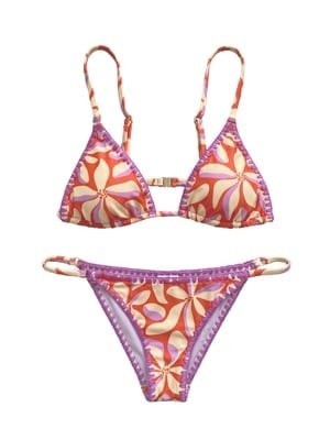 Mısırlı Üçgen Bikini Takım Flower