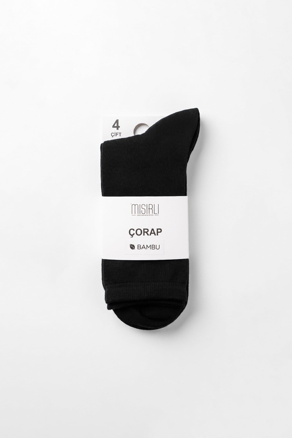Mısırlı Unisex Bambu 4 Çift Soket Çorap Siyah