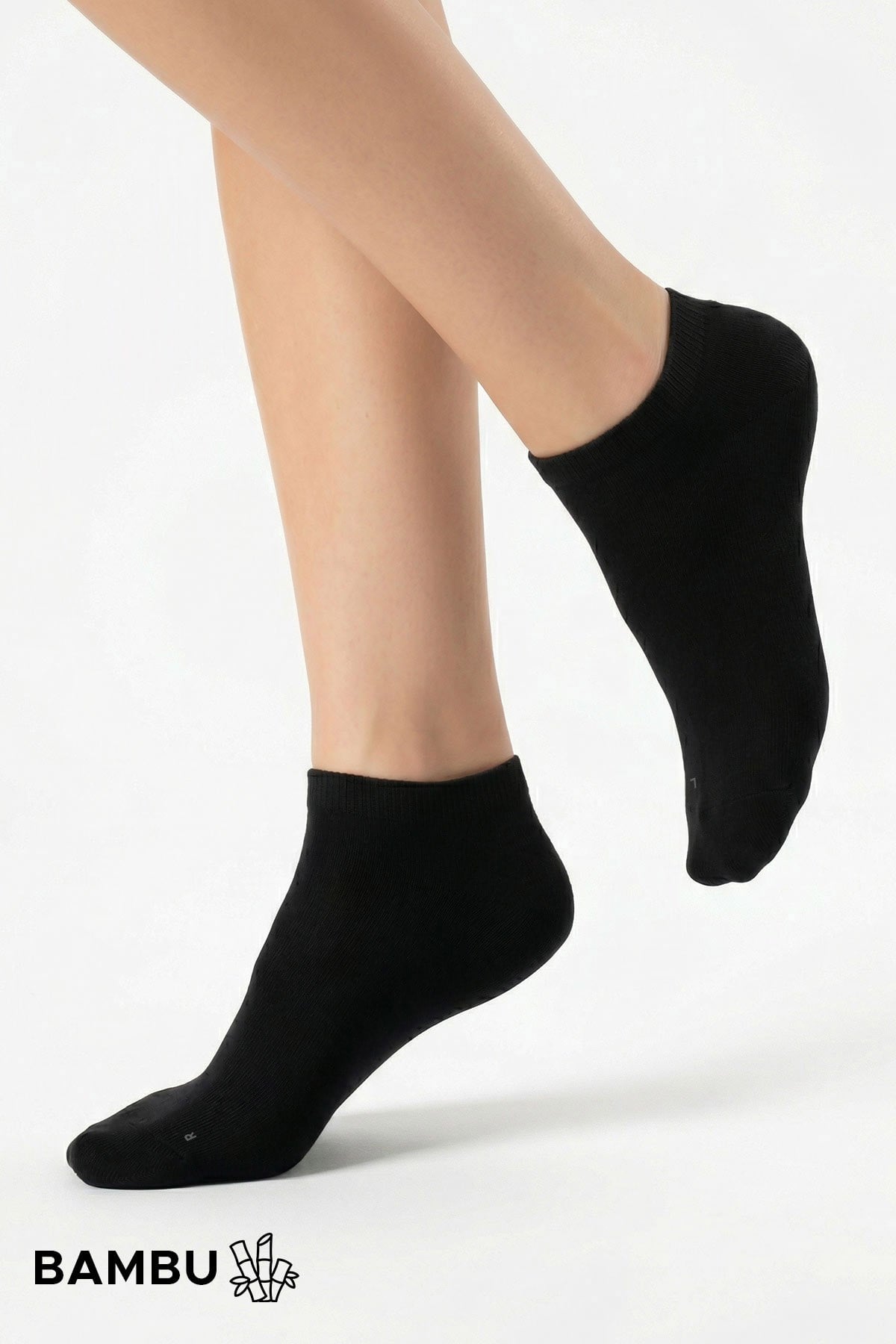 Mısırlı Unisex Bambu 7 Çift Patik Çorap Siyah