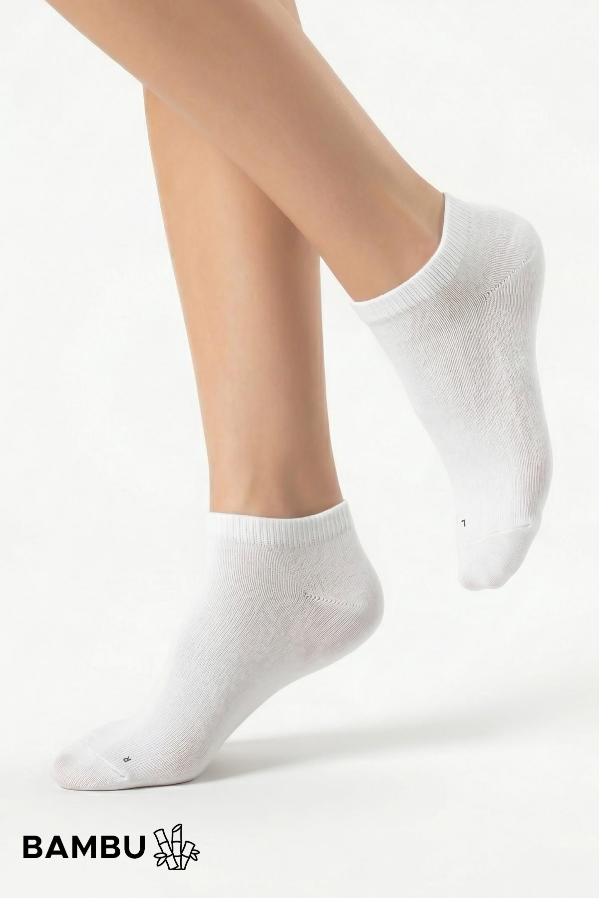 Mısırlı Unisex Bambu 7 Çift Patik Çorap Beyaz