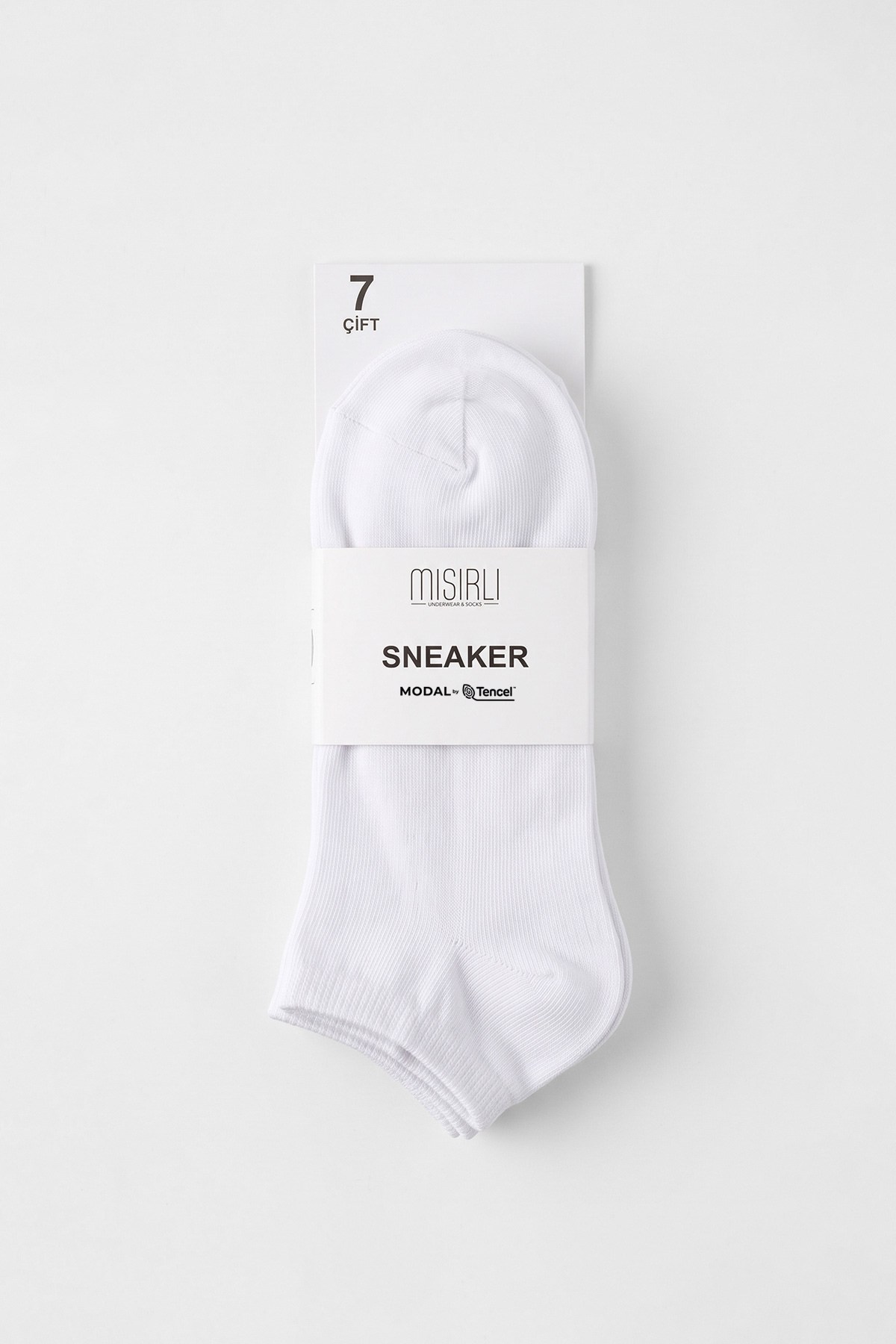 Mısırlı Unisex Modal Yedi Çift Patik Çorap Beyaz
