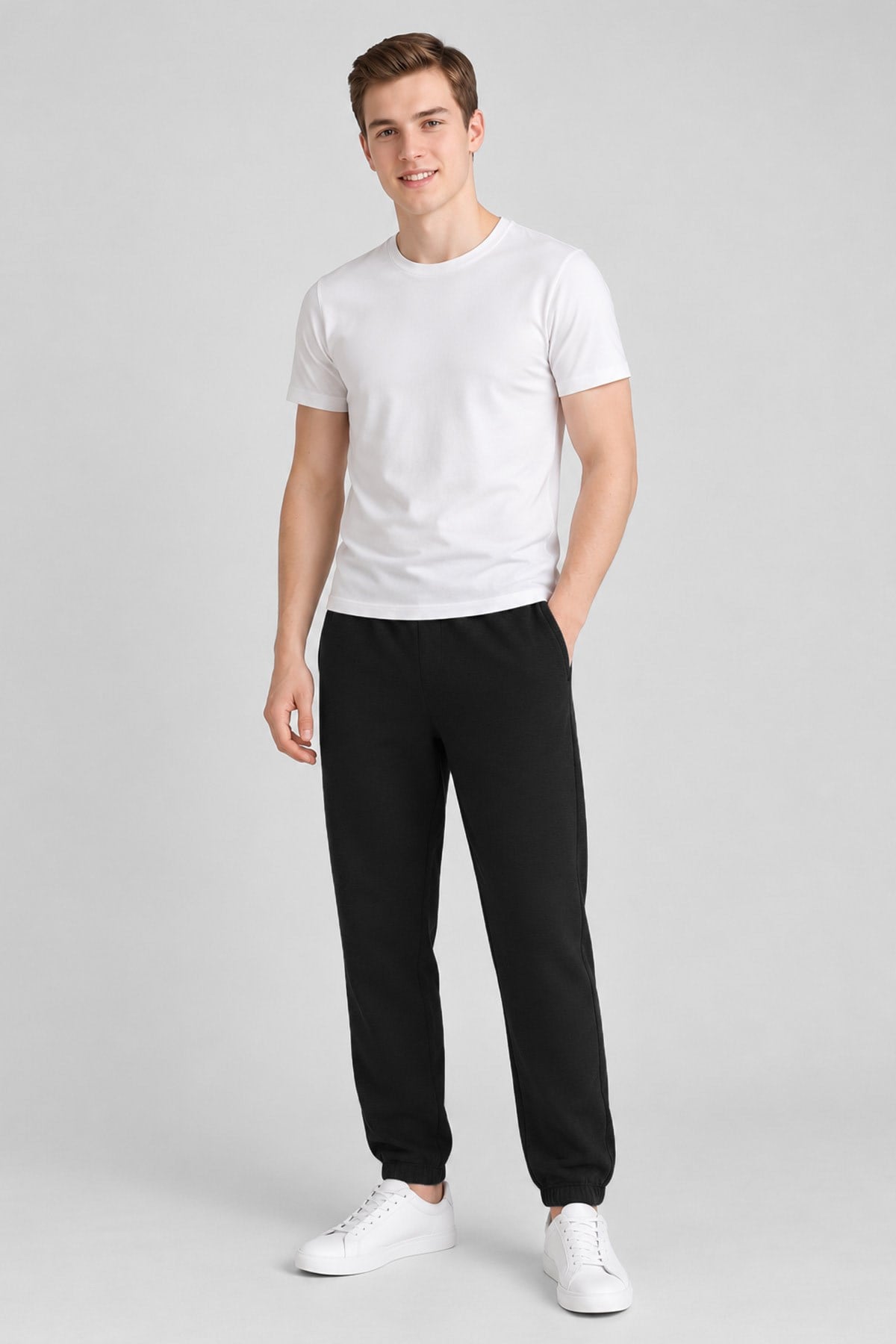 Mısırlı Unisex Pamuk Karışımlı Jogger Siyah
