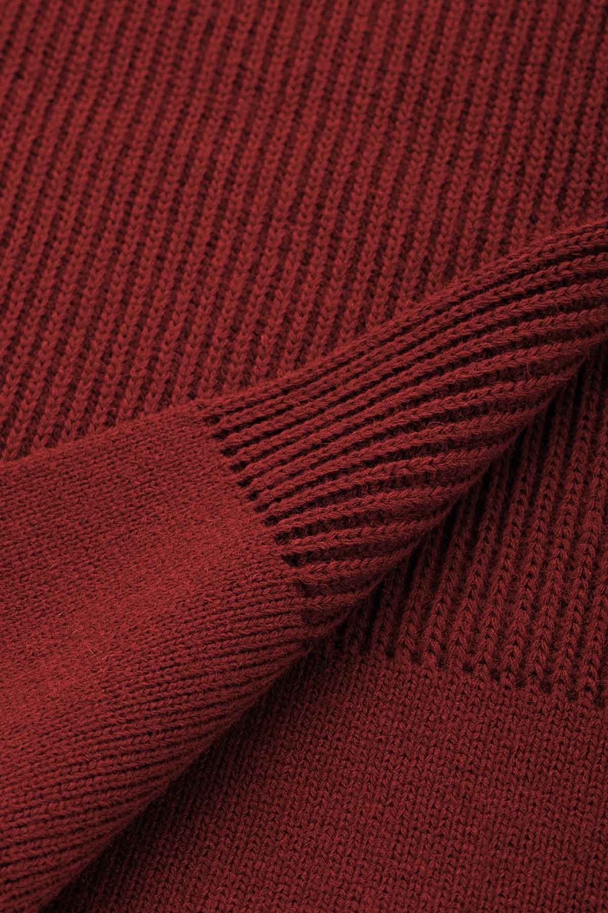 Mısırlı Unisex Yün Atkı Bere Takımı - RoseLuis Kırmızı