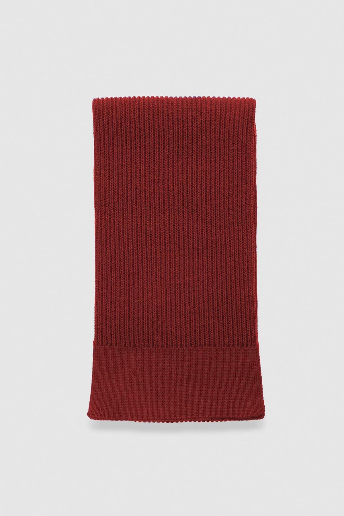 Mısırlı Unisex Yün Fitilli Atkı Kırmızı
