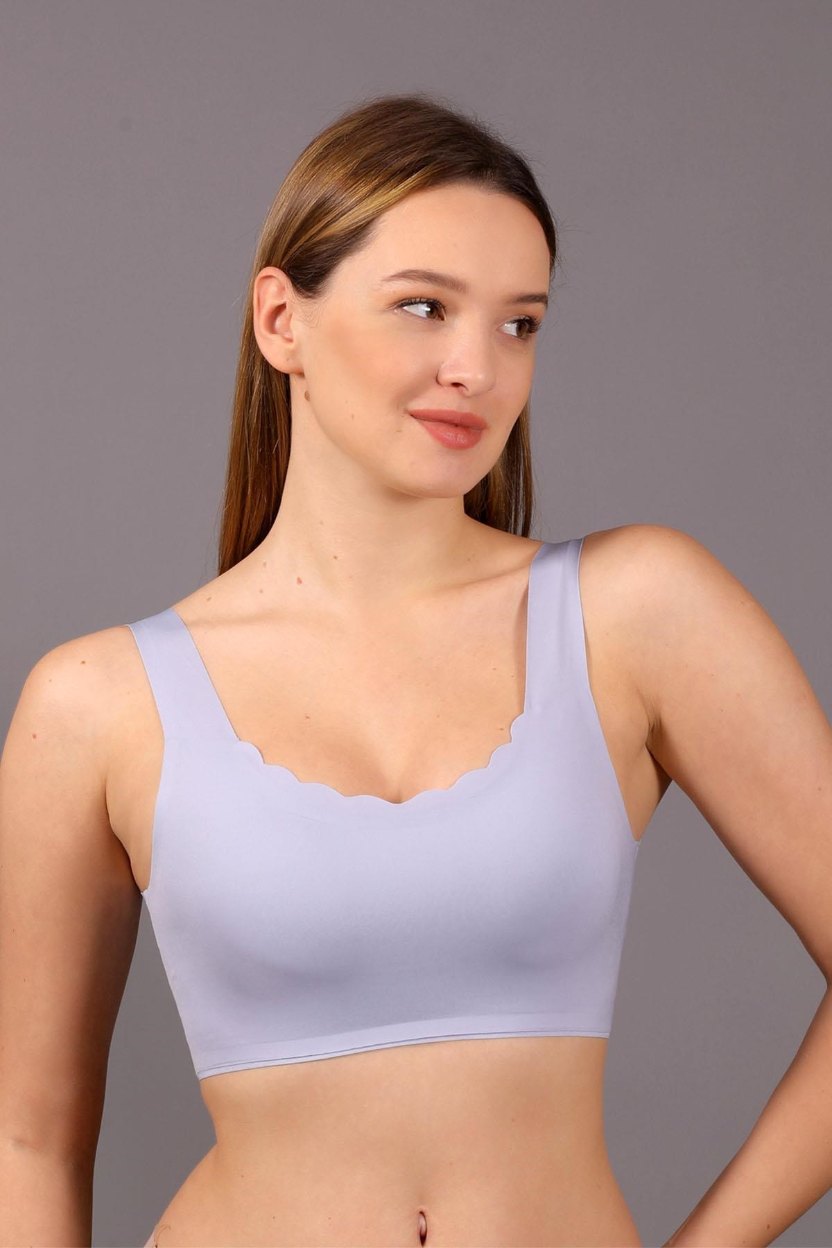 New Bra Desteksiz Hayalet Bralet Sütyen Açık Mavi