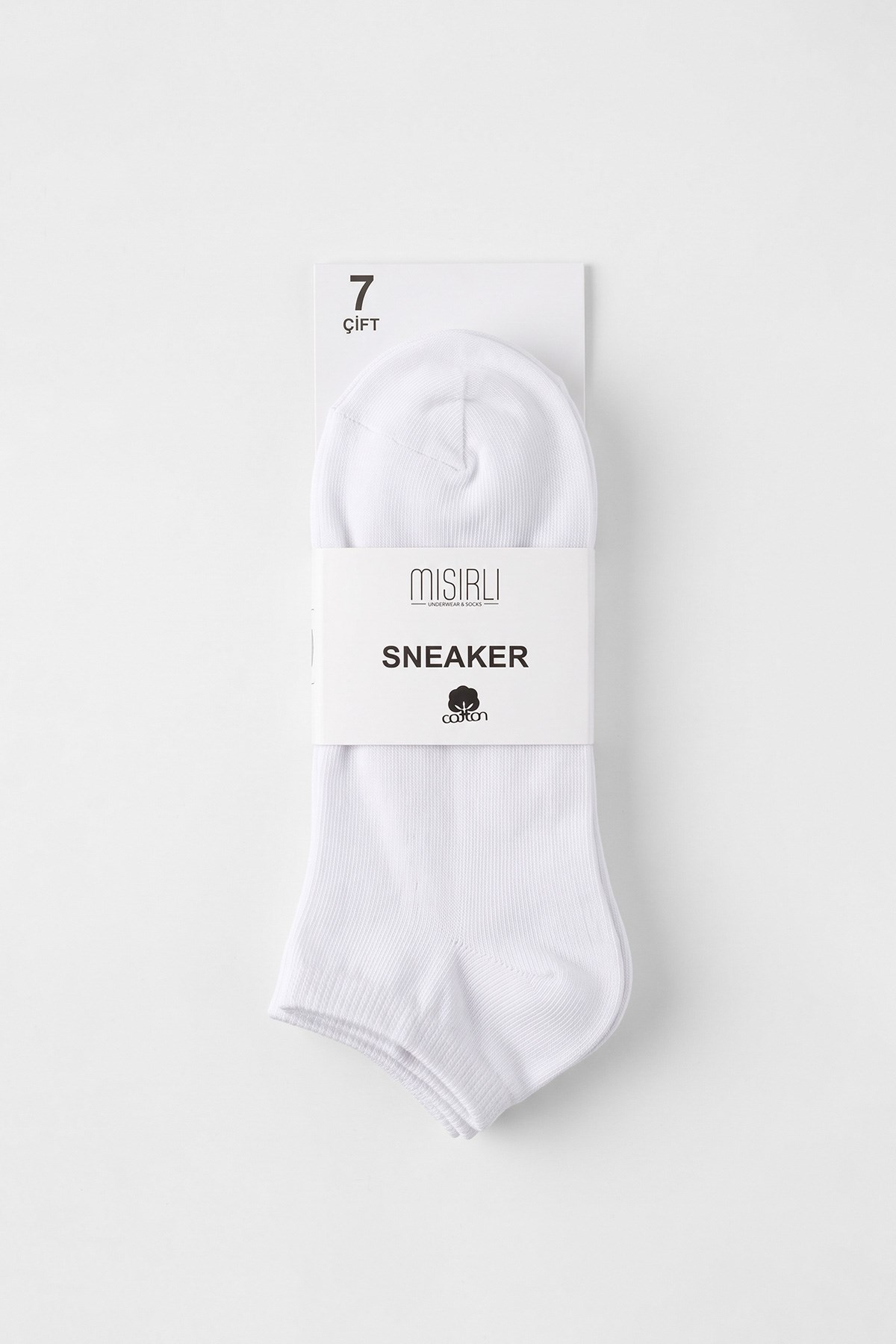 ORGANİK PAMUKLU Unisex 7 Çift Patik Çorap Beyaz