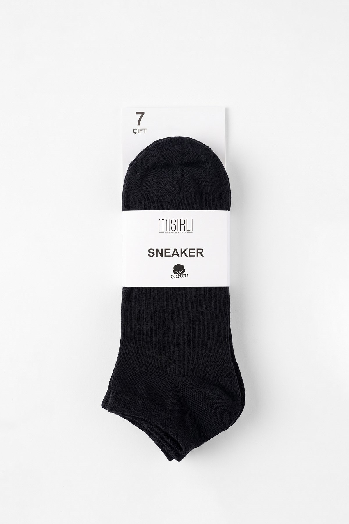 ORGANİK PAMUKLU Unisex 7 Çift Patik Çorap Siyah