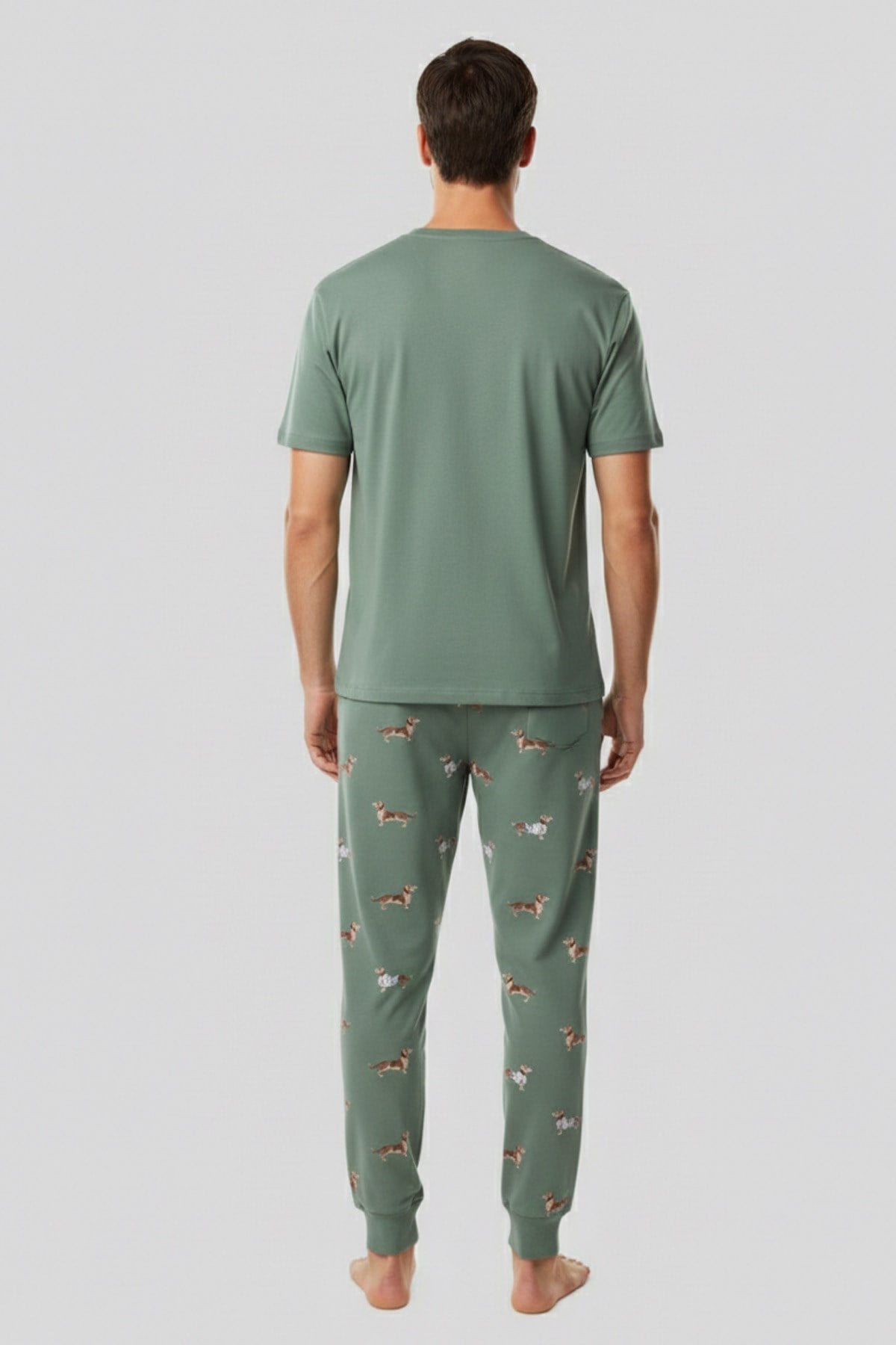 Pamuklu Kısa Kollu Pijama Takım Çağla Yeşili