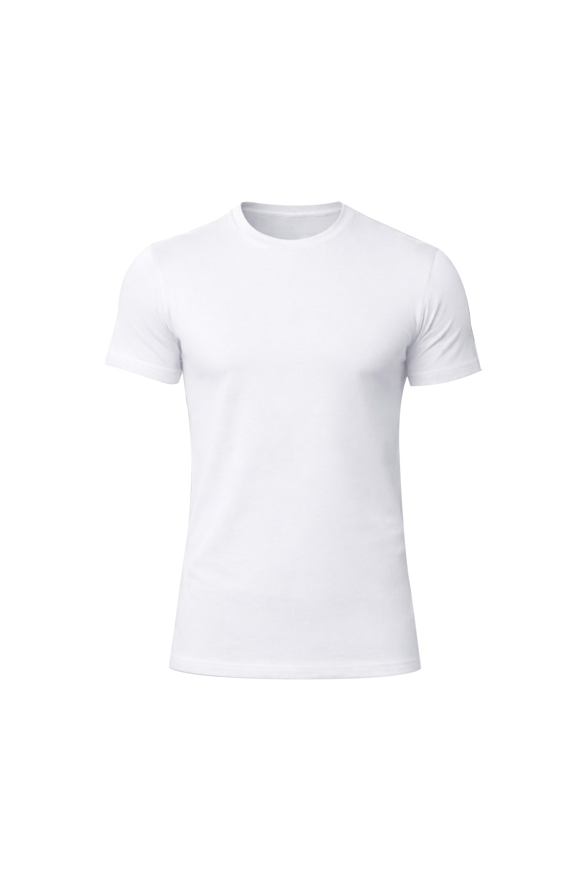 Unisex Modal Bisiklet Yaka Tişört Beyaz
