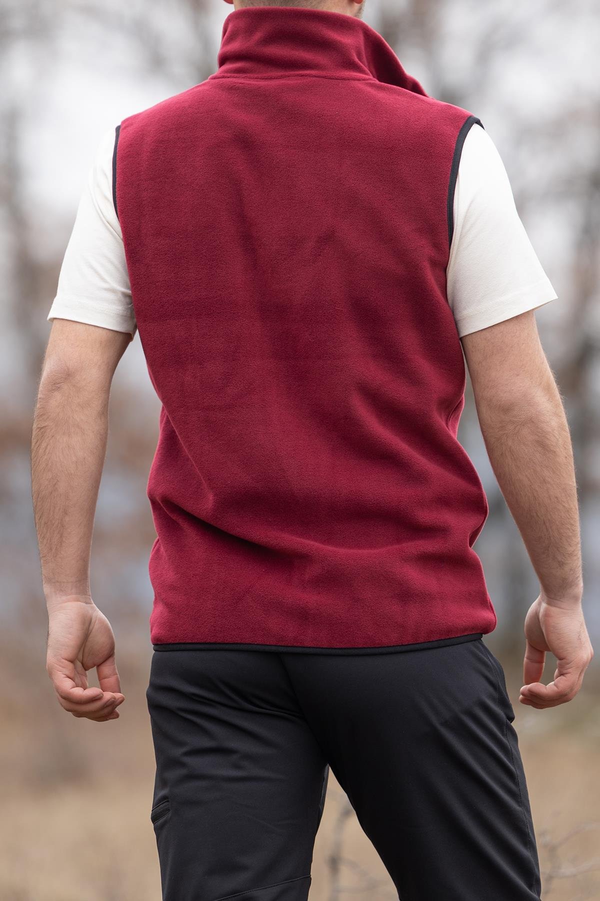 hugluoutdoorBordo Polar Yelek Kartal Nakışlı 