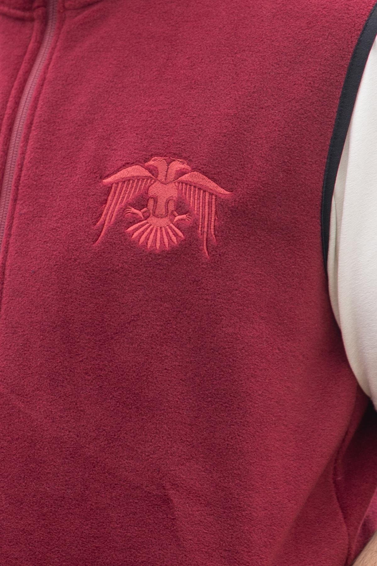 hugluoutdoorBordo Polar Yelek Kartal Nakışlı 