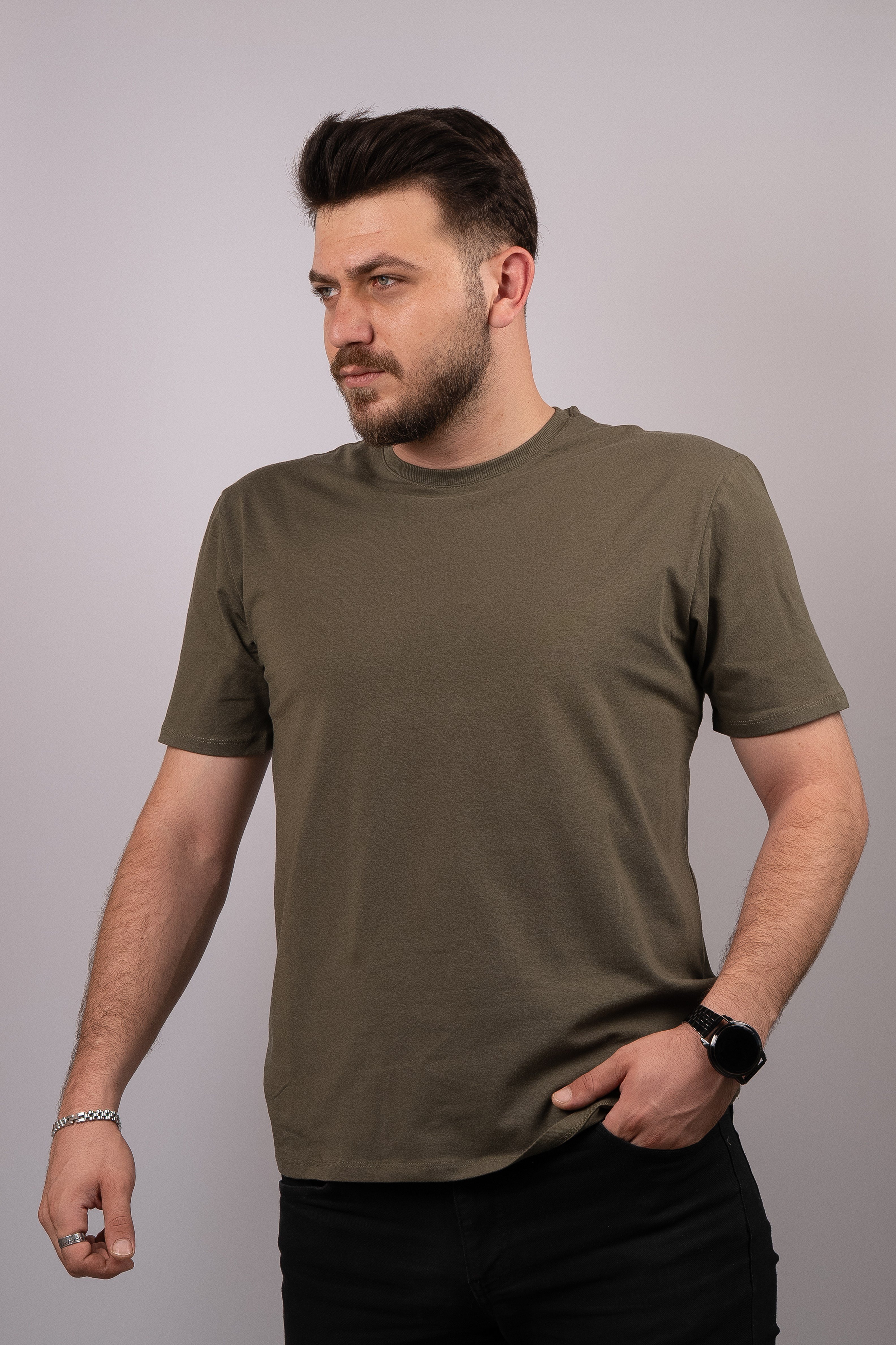Huğlu Outdoor Haki Basic T-Shirt