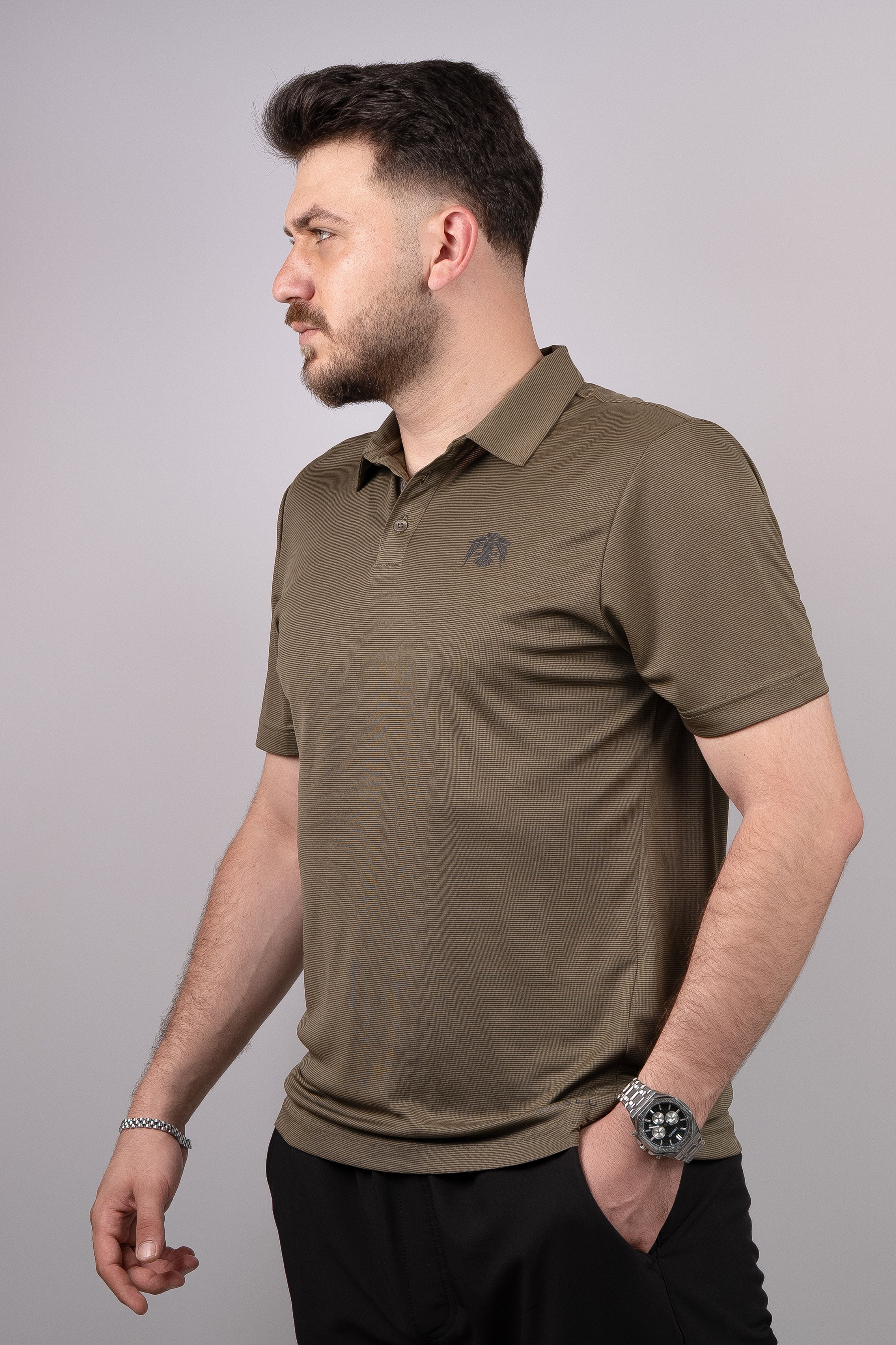Huğlu Outdoor Huğlu Outdoor Polo Yaka Haki T-Shirt
