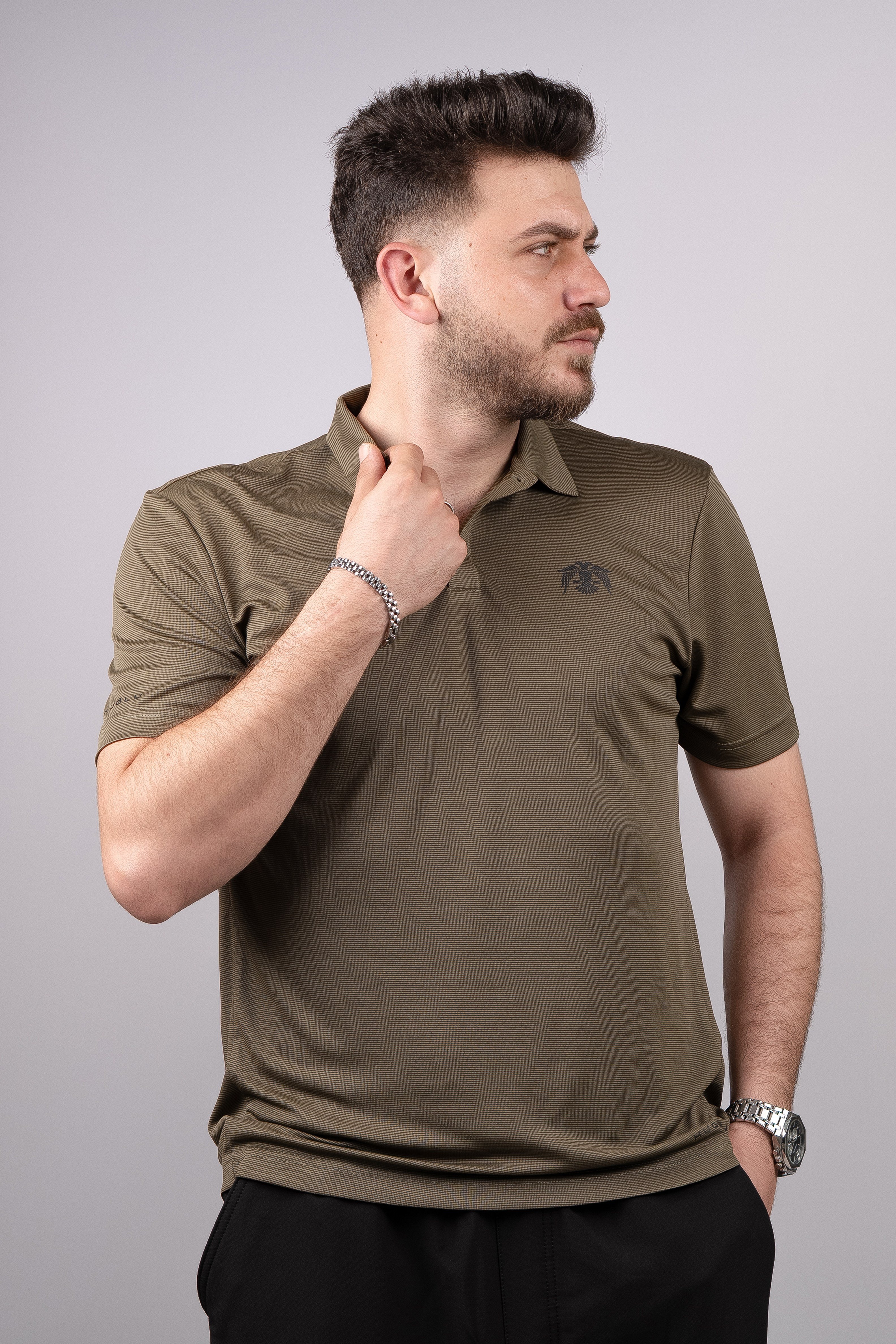 Huğlu Outdoor Huğlu Outdoor Polo Yaka Haki T-Shirt