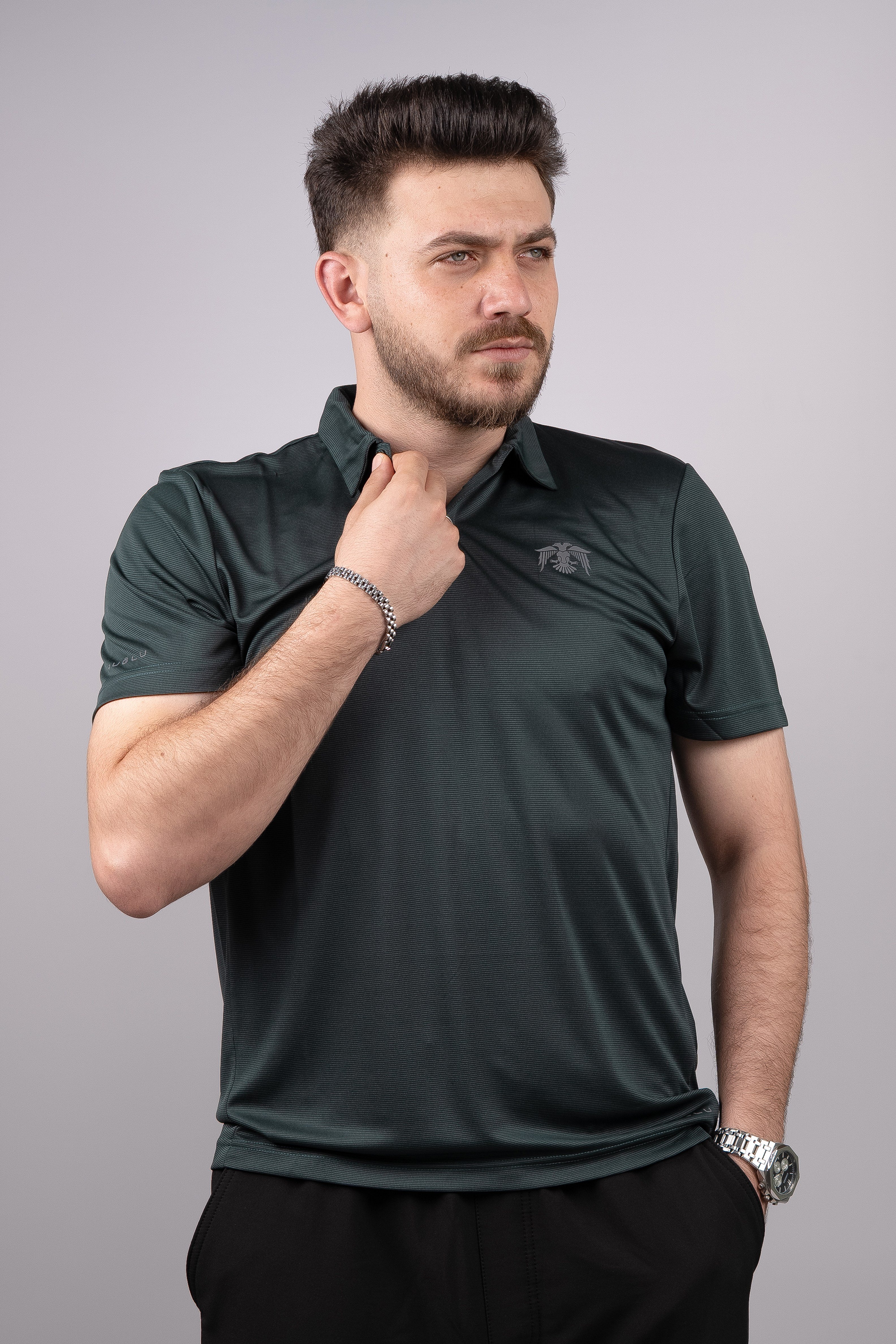 Huğlu Outdoor Huğlu Outdoor Polo Yaka Petrol Yeşili T-Shirt