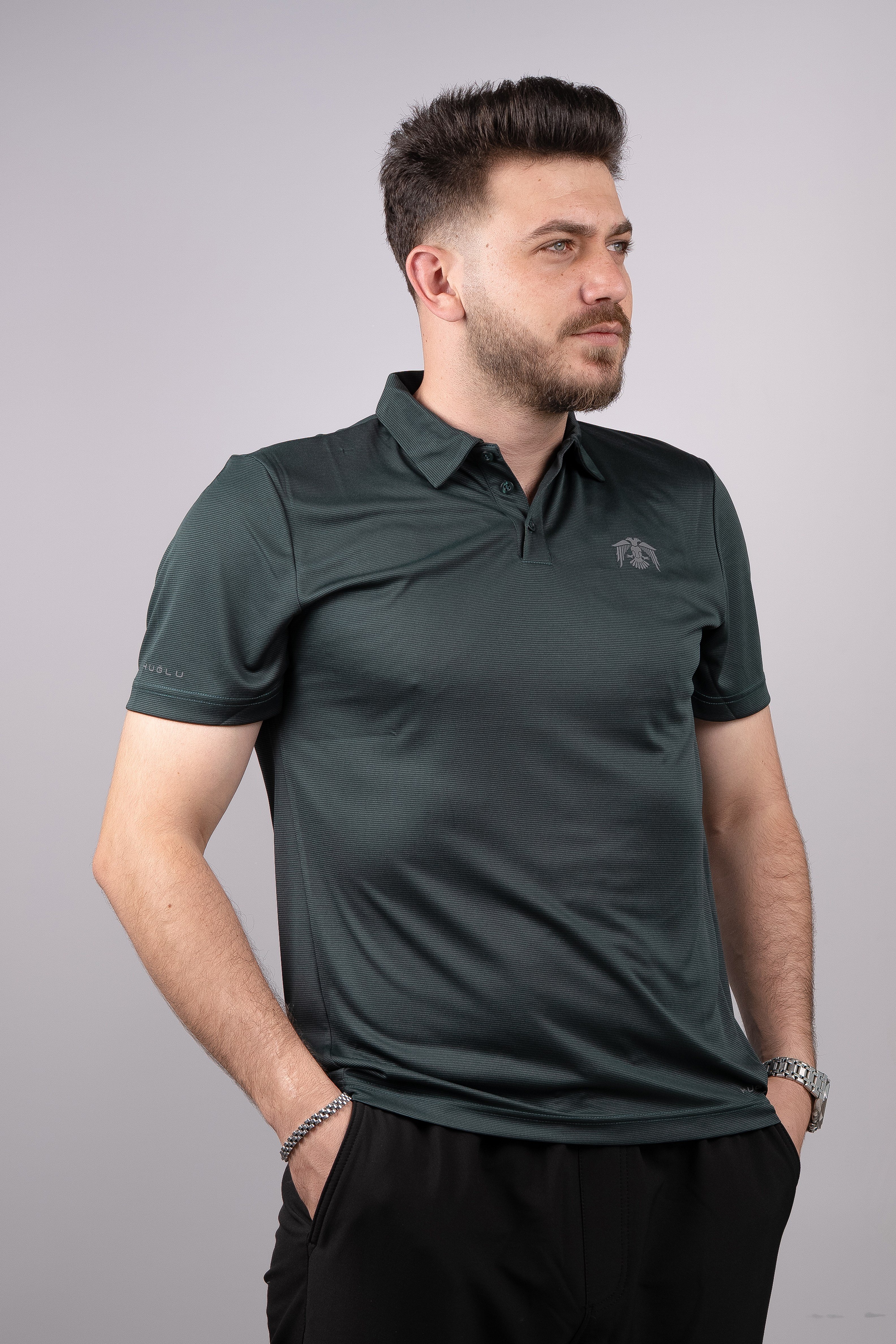 Huğlu Outdoor Huğlu Outdoor Polo Yaka Petrol Yeşili T-Shirt