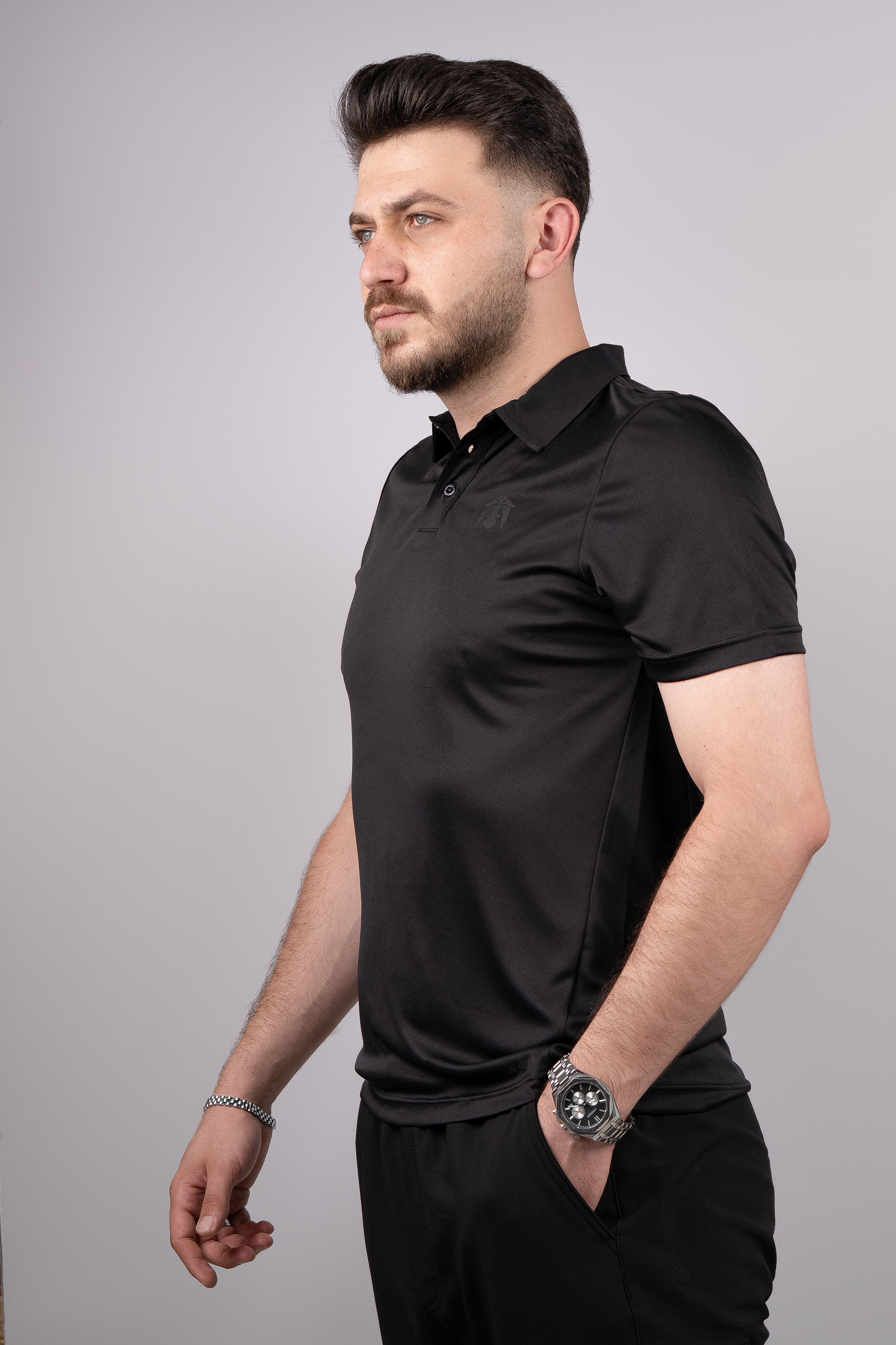Huğlu Outdoor Huğlu Outdoor Siyah Polo Yaka T-Shirt