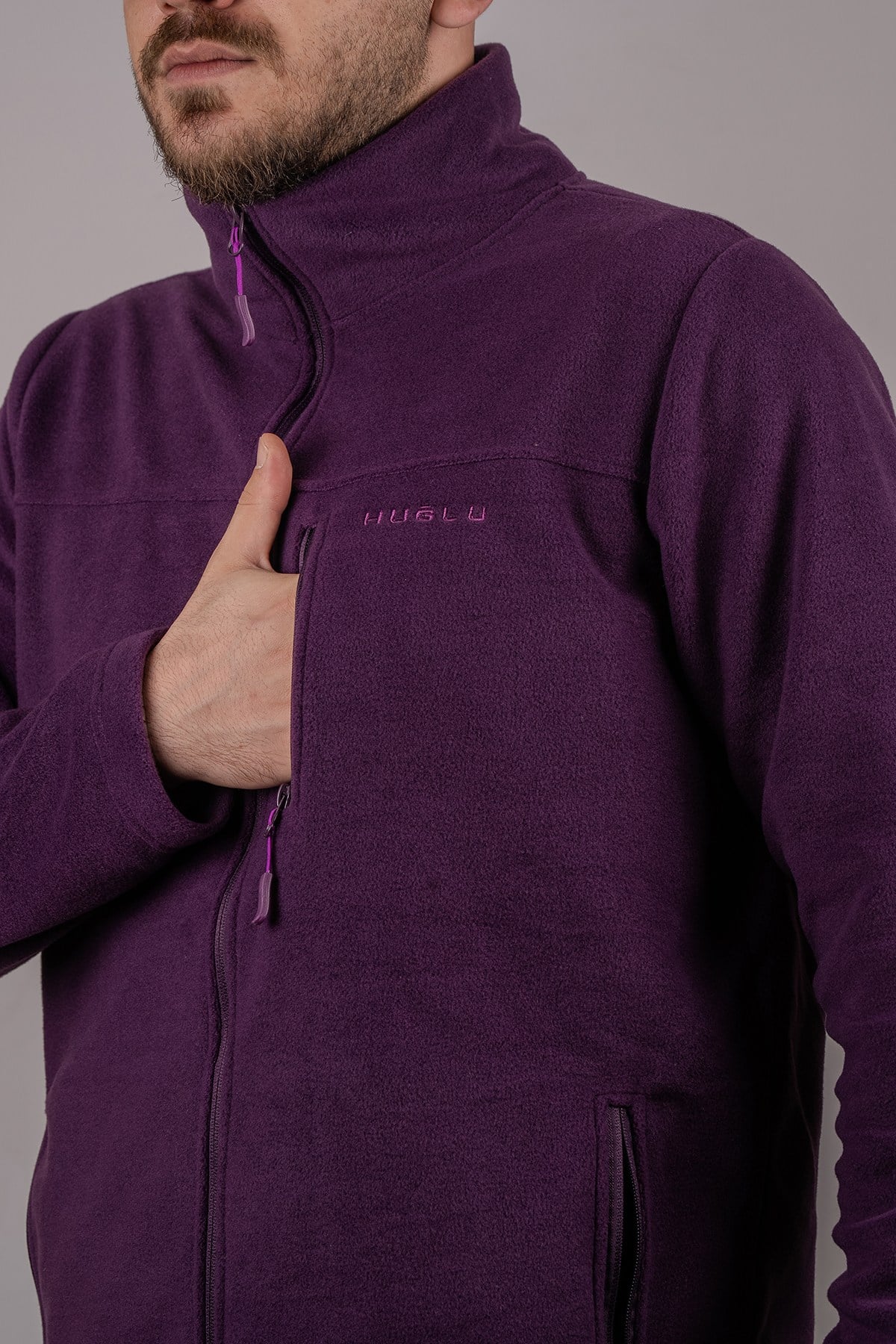 Huğlu Outdoor Mor Renk Polar Hırka