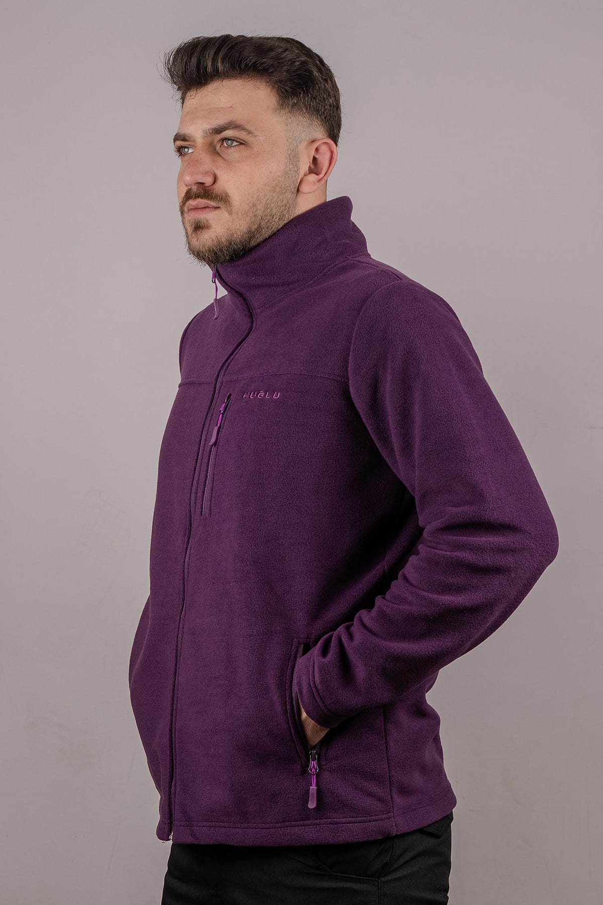Huğlu Outdoor Mor Renk Polar Hırka