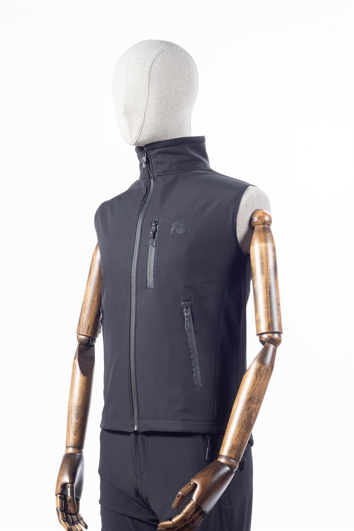 hugluoutdoorSoftshell Siyah Yelek Fermuarlı Cepli Mevsimlik